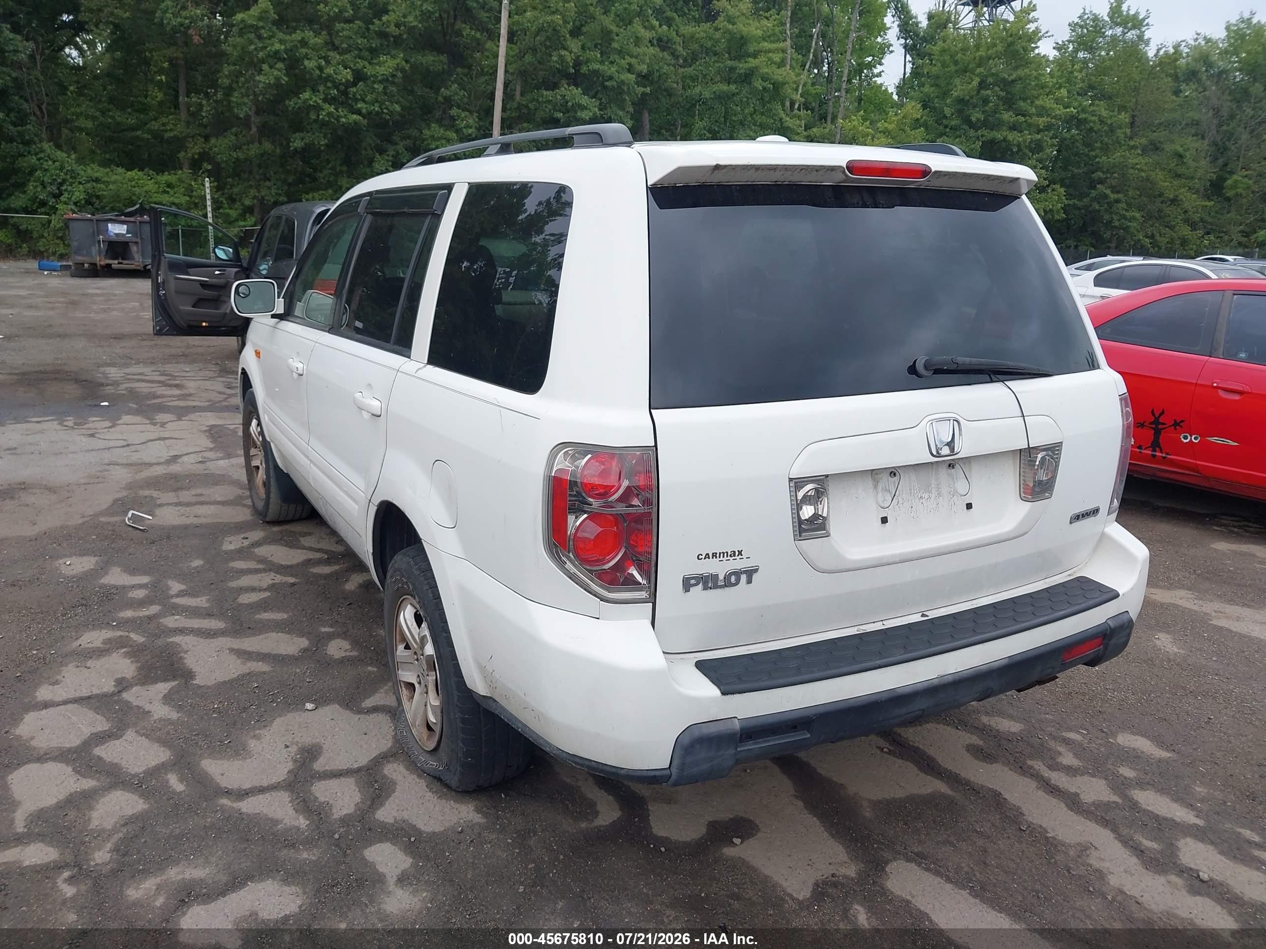 2008 Honda Pilot Vp White vin: 5FNYF18288B014321