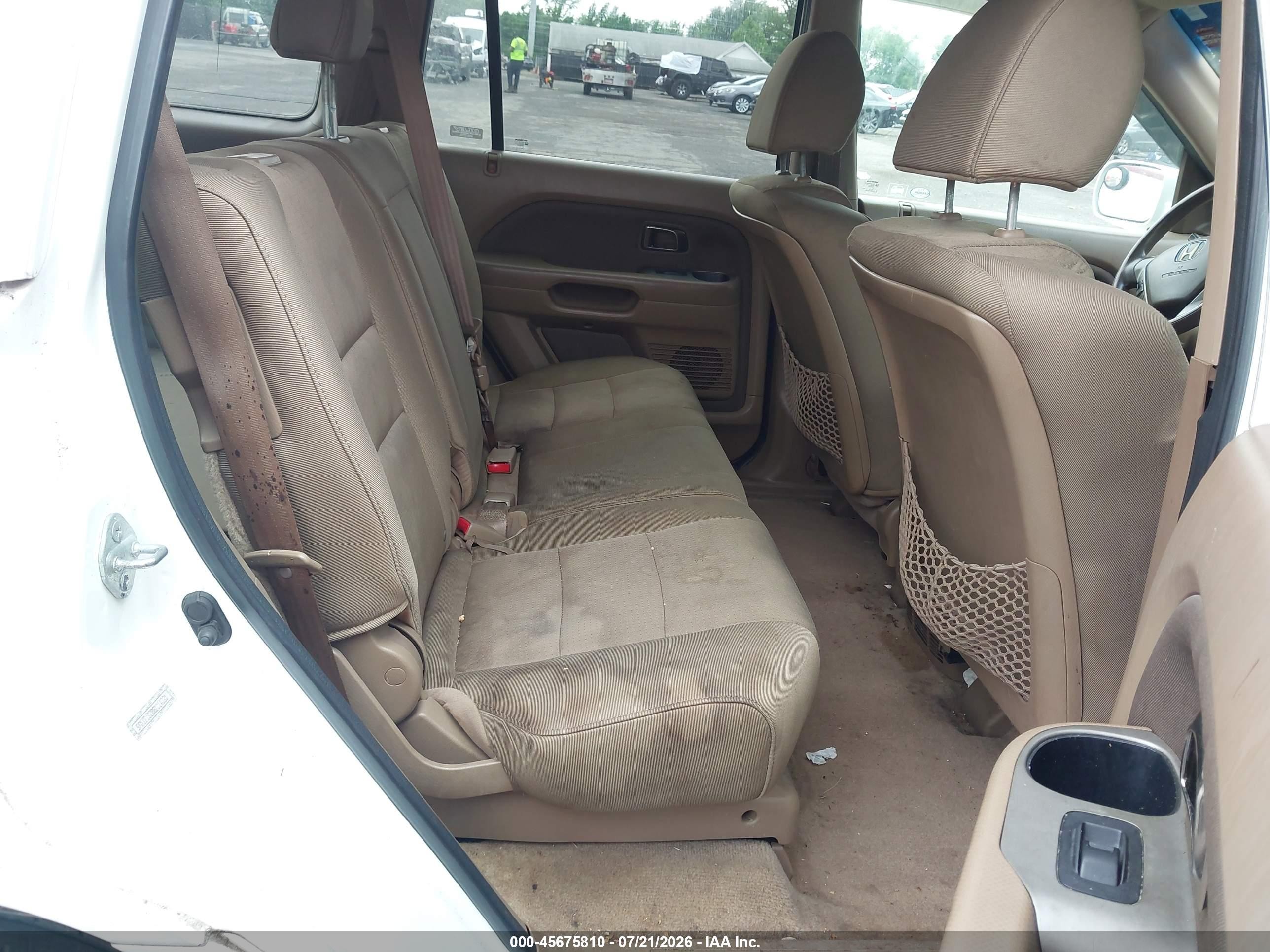 2008 Honda Pilot Vp White vin: 5FNYF18288B014321