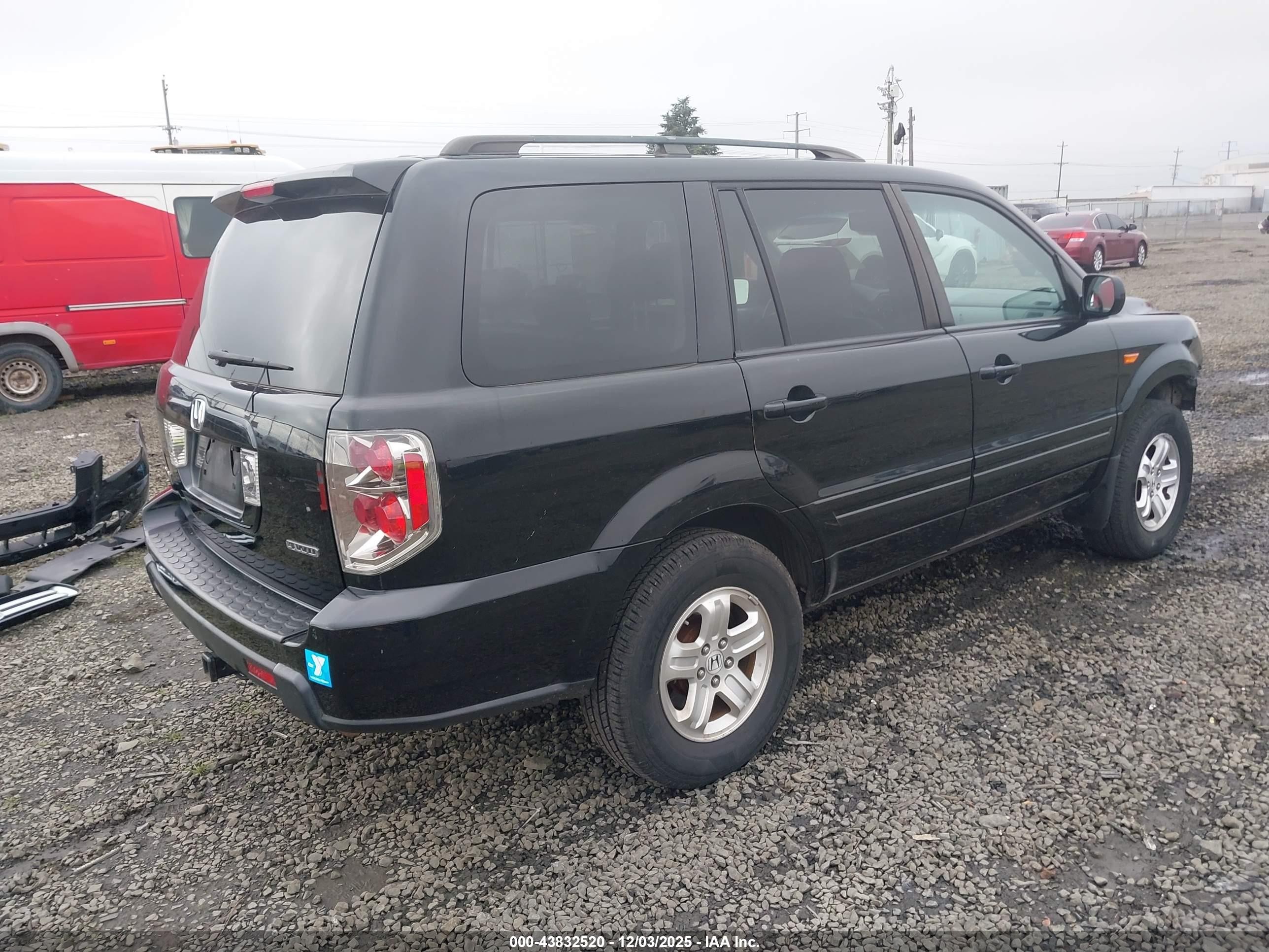 2008 Honda Pilot Vp Black vin: 5FNYF18298B005739