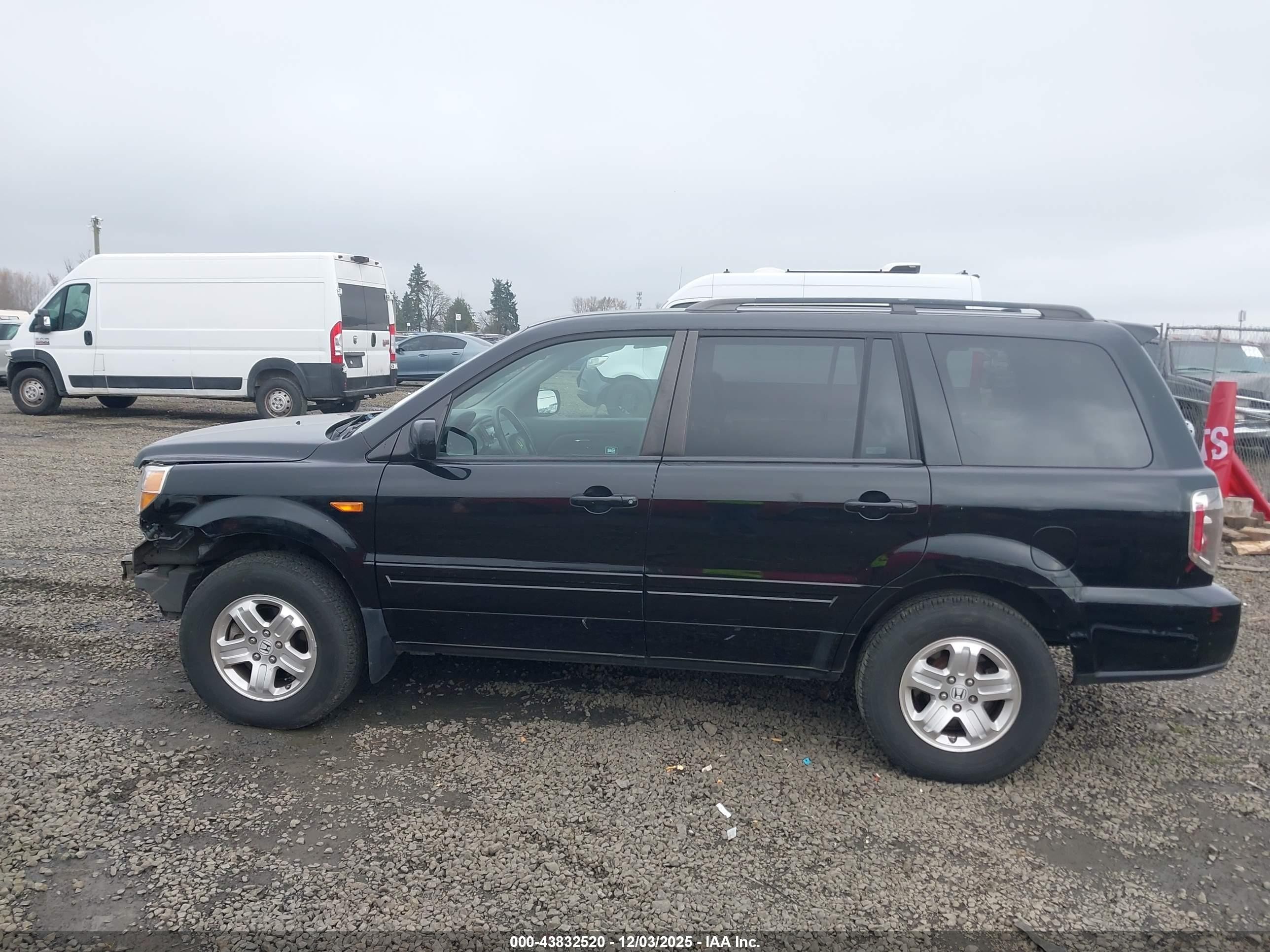 2008 Honda Pilot Vp Black vin: 5FNYF18298B005739