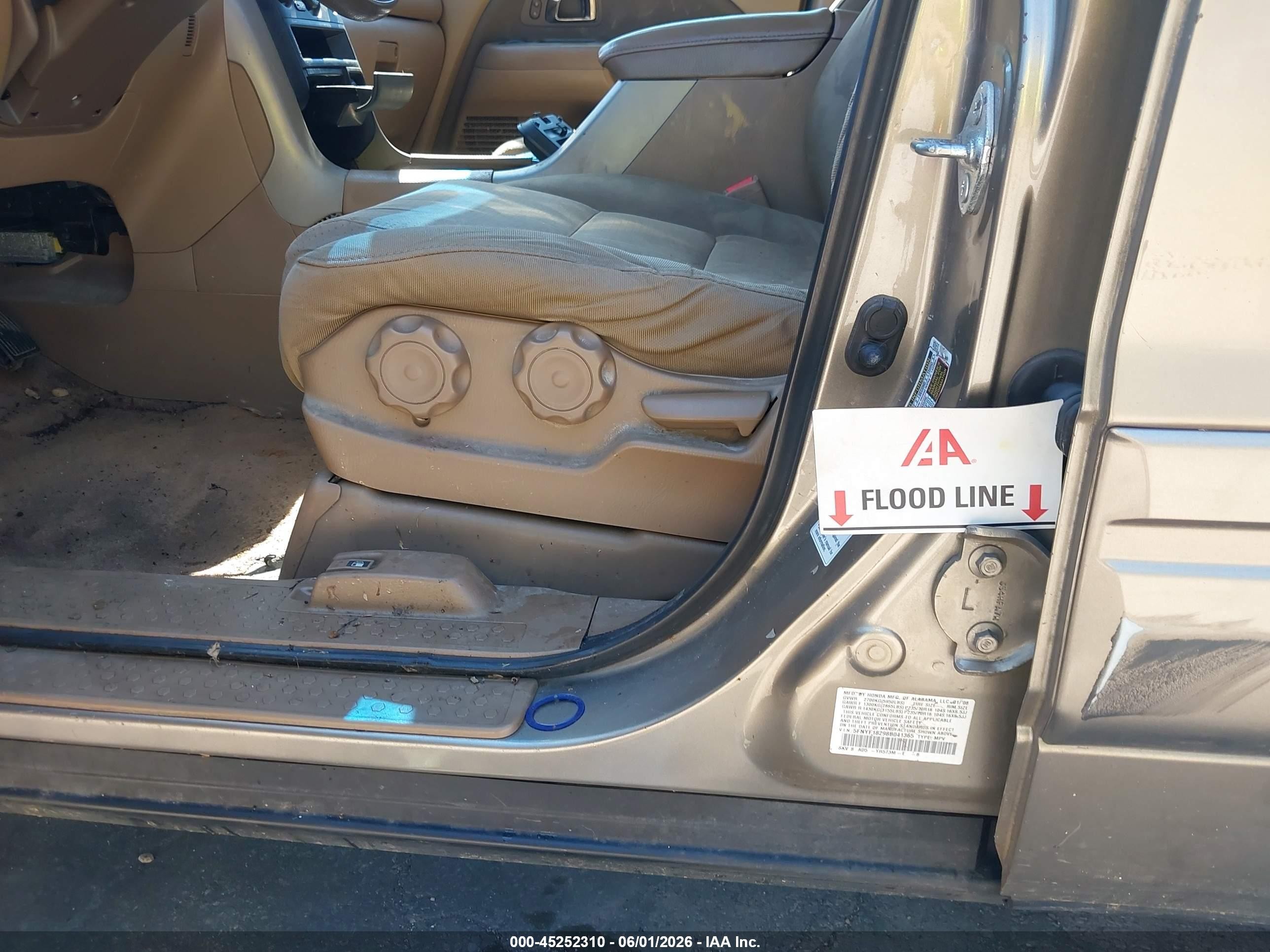 2008 Honda Pilot Vp Золотой vin: 5FNYF18298B041365