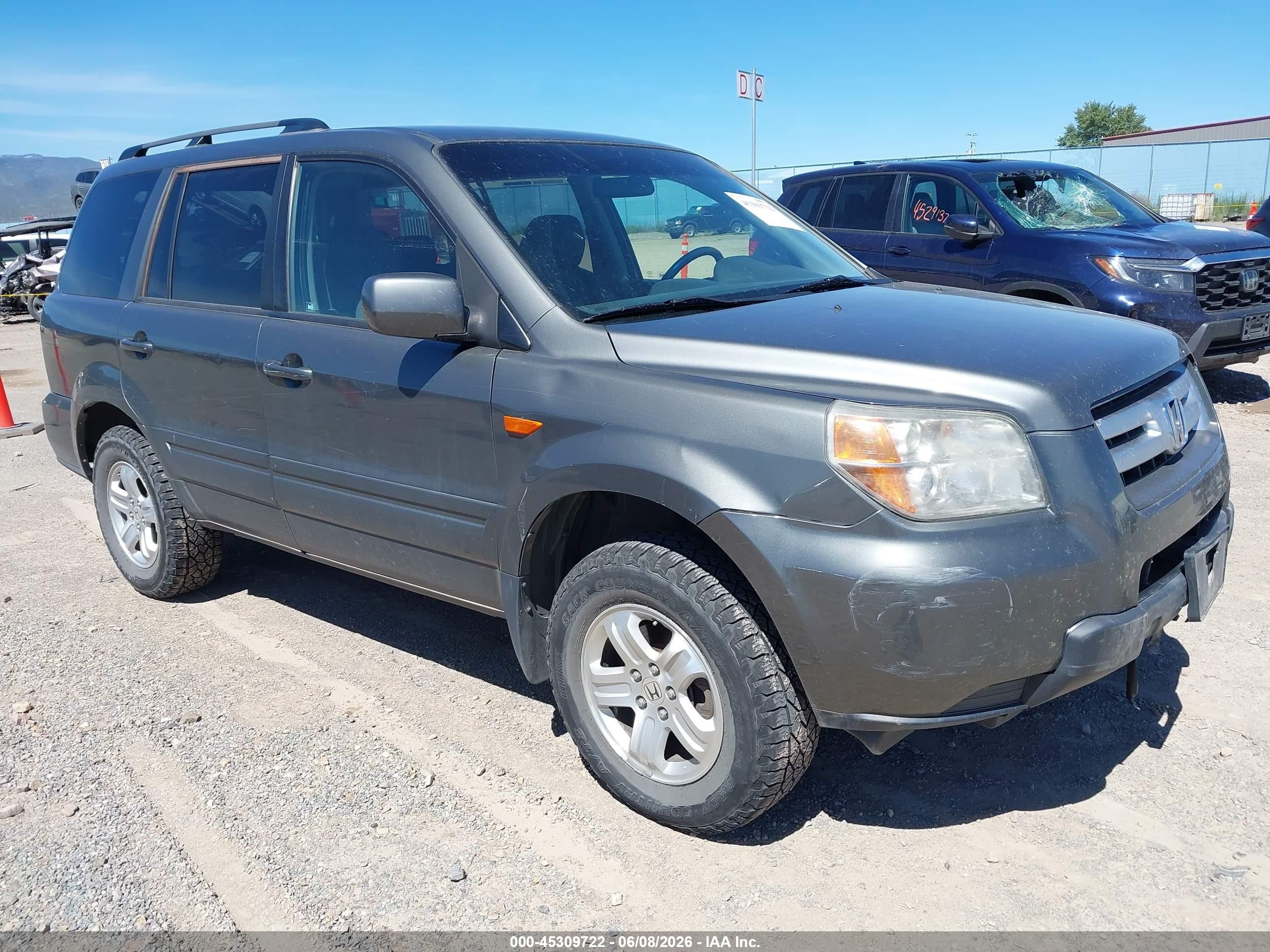 2008 Honda Pilot Vp Gray vin: 5FNYF182X8B034960