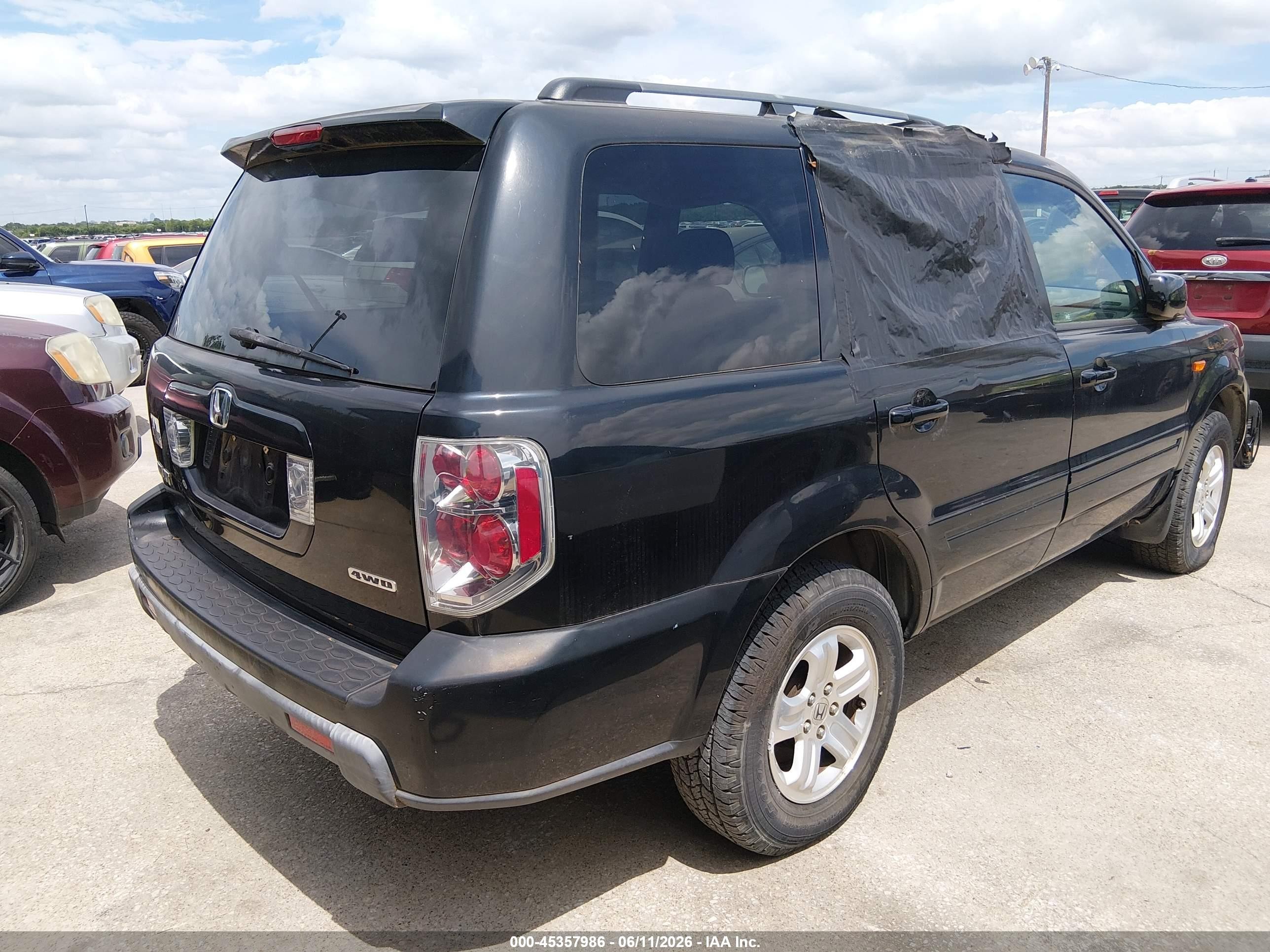 2008 Honda Pilot Vp Black vin: 5FNYF182X8B043125