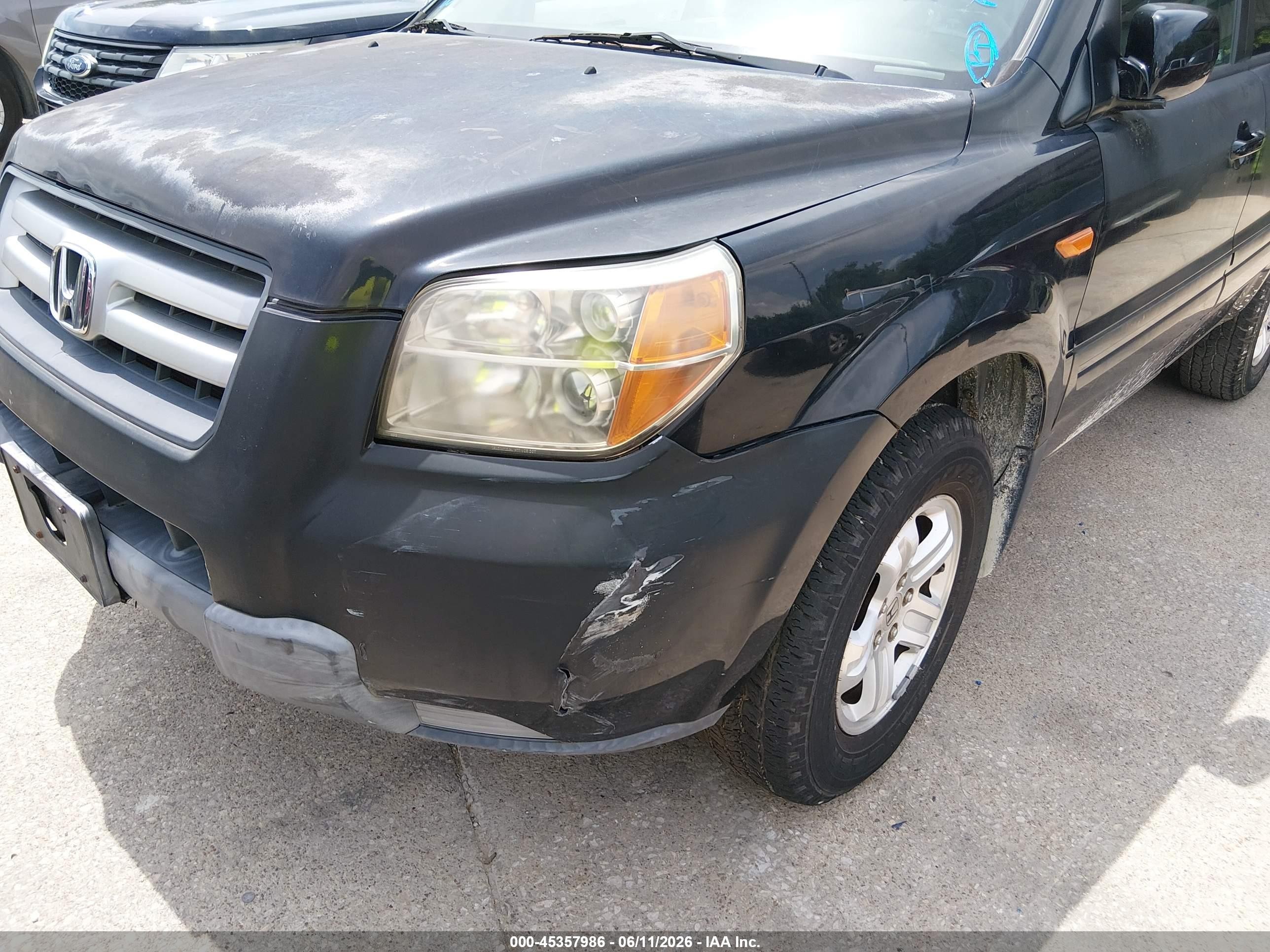 2008 Honda Pilot Vp Black vin: 5FNYF182X8B043125