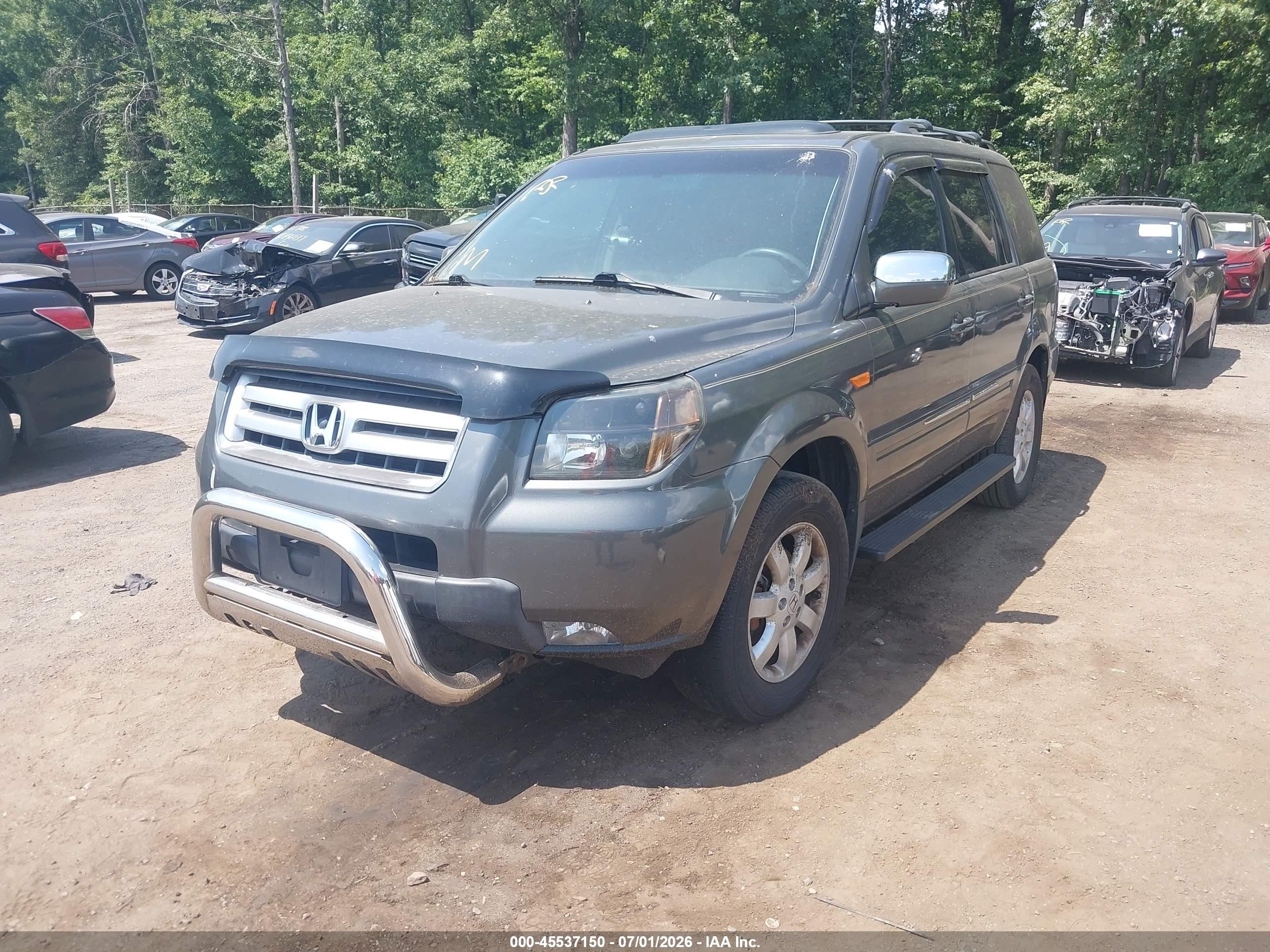 2008 Honda Pilot Se Серый vin: 5FNYF18388B052527