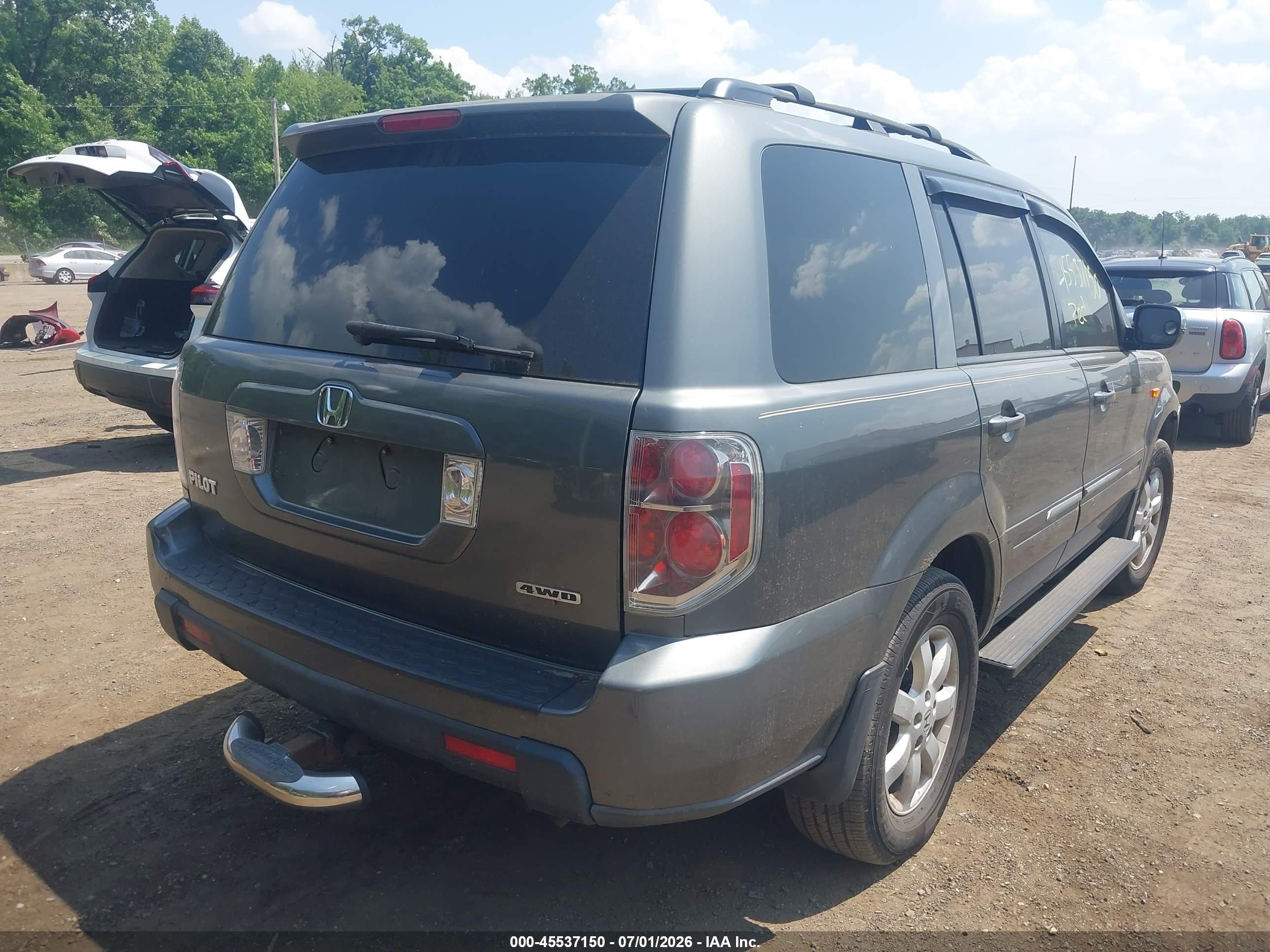 2008 Honda Pilot Se Серый vin: 5FNYF18388B052527