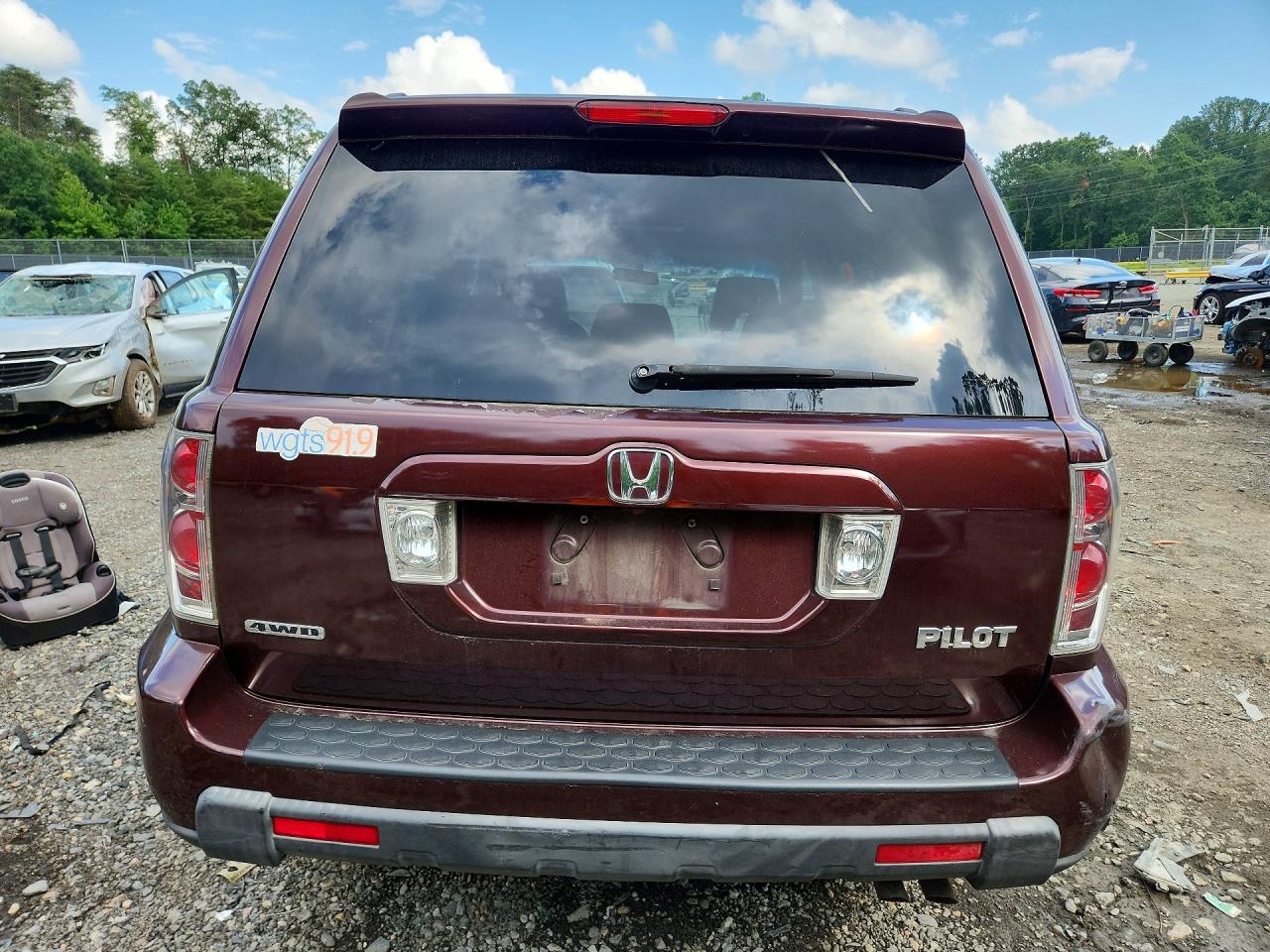 2008 Honda Pilot Se Maroon vin: 5FNYF18398B044906