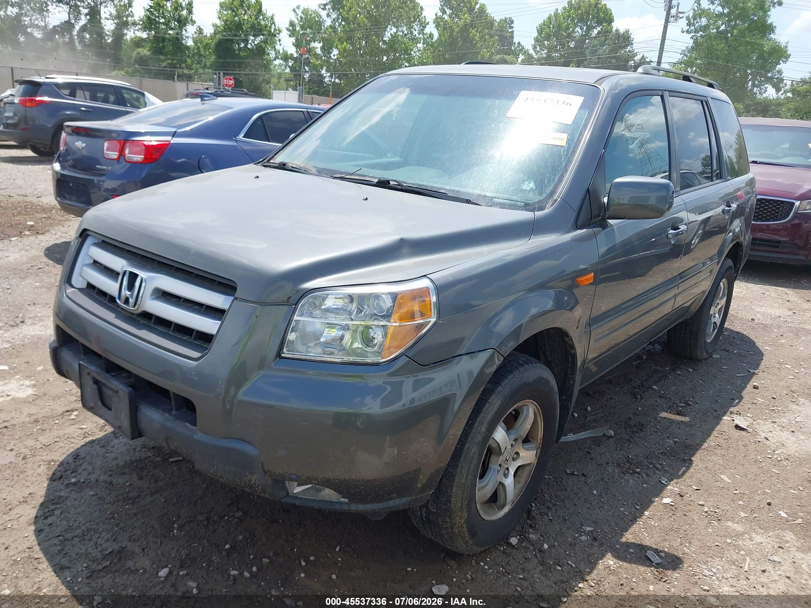 2008 Honda Pilot Se Gray vin: 5FNYF183X8B045661