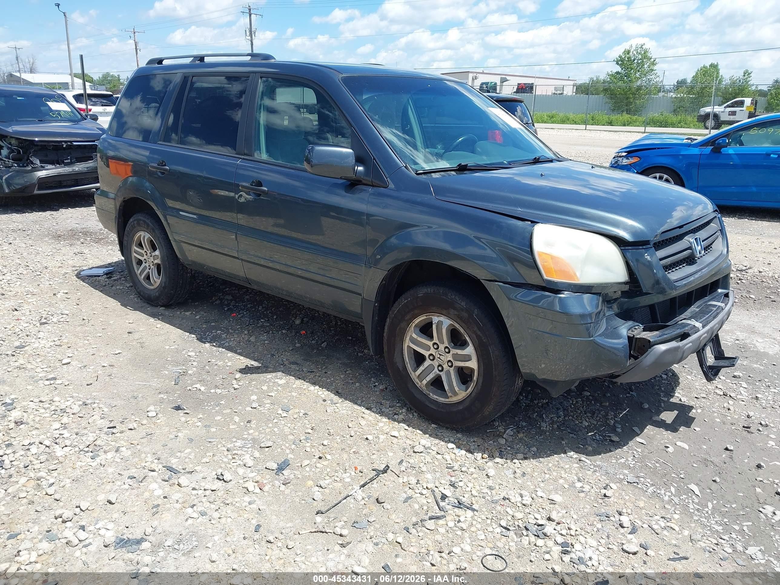 2005 Honda Pilot Ex Pewter vin: 5FNYF18405B007456