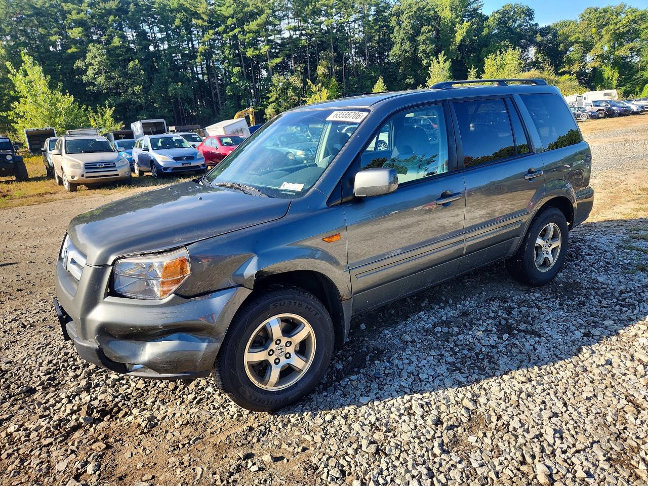2007 Honda Pilot Ex Gray vin: 5FNYF18417B032286
