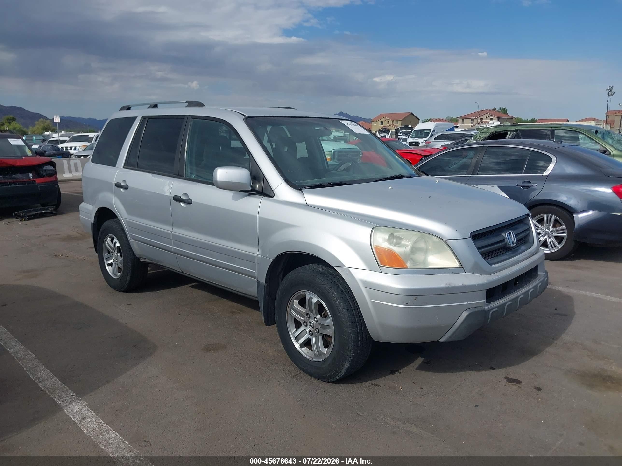 2005 Honda Pilot Ex Silver vin: 5FNYF18425B066766
