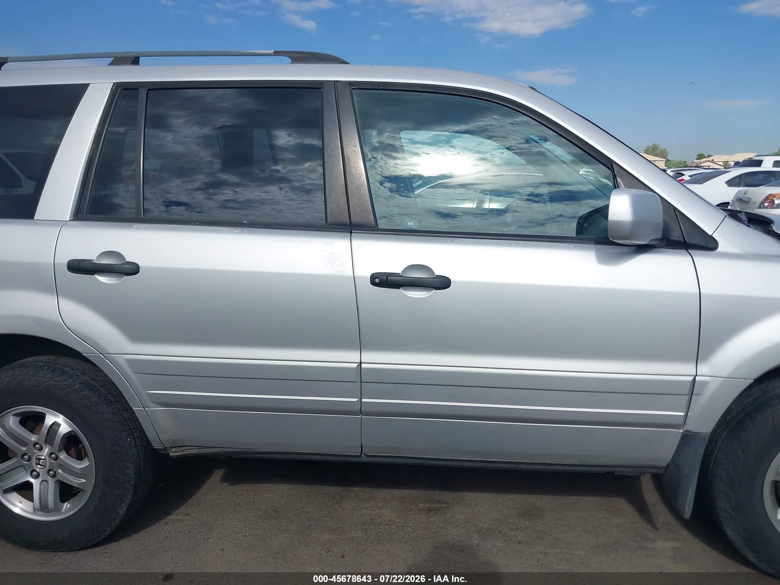2005 Honda Pilot Ex Silver vin: 5FNYF18425B066766