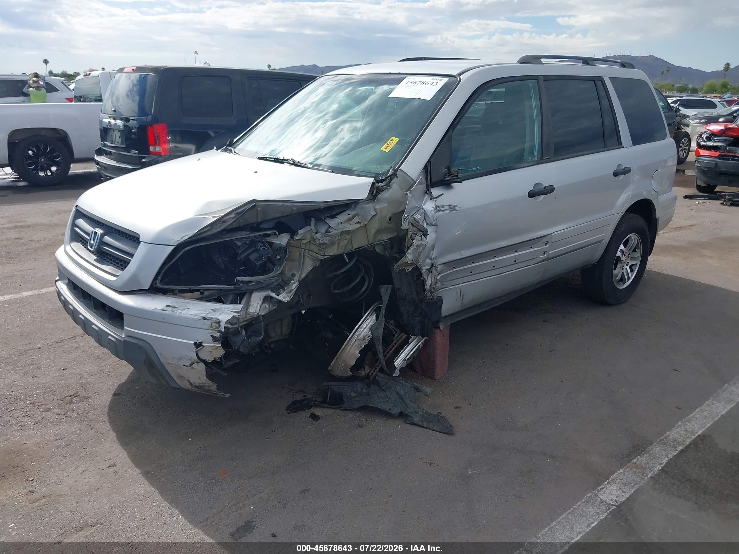 2005 Honda Pilot Ex Silver vin: 5FNYF18425B066766