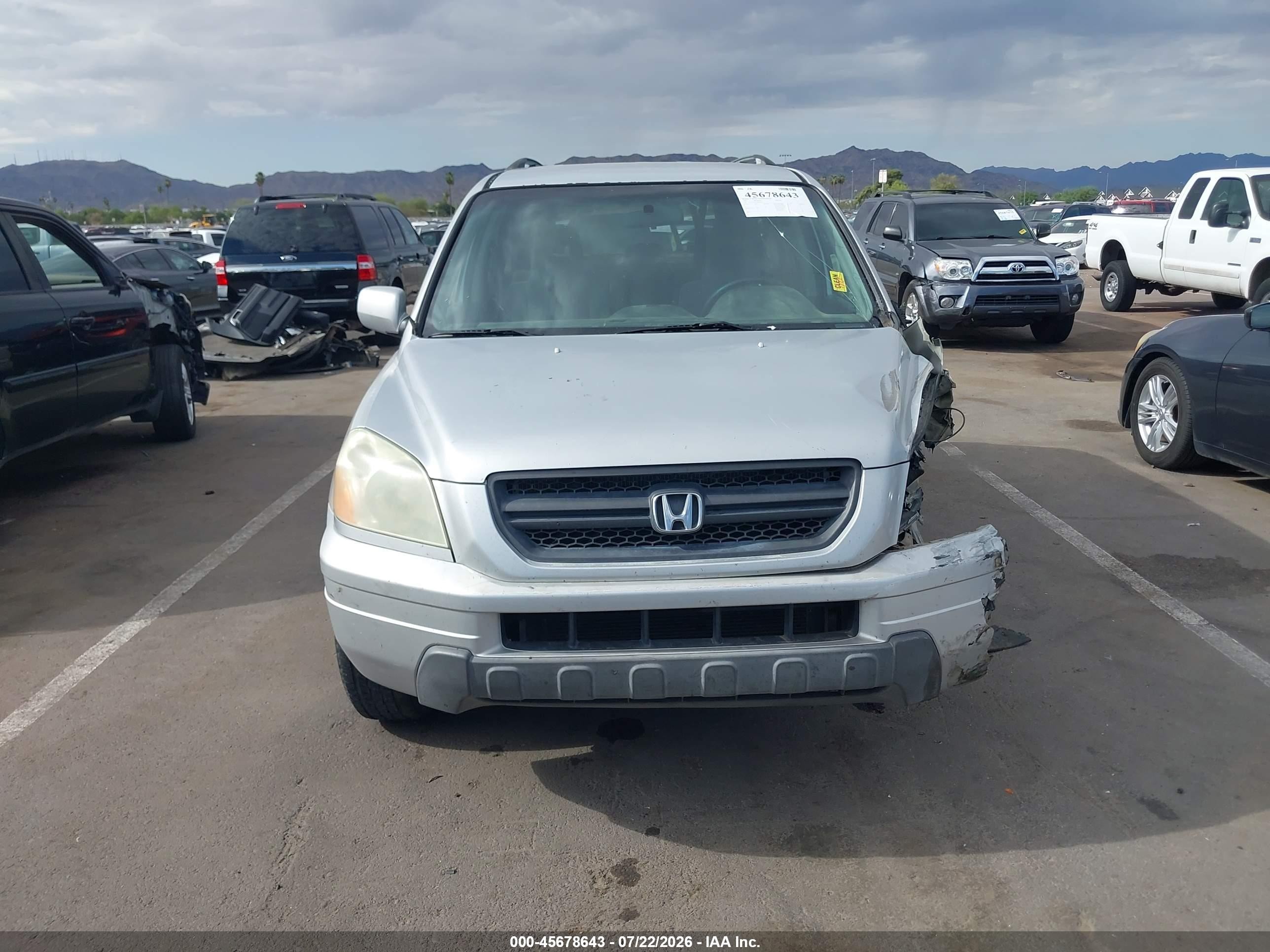 2005 Honda Pilot Ex Silver vin: 5FNYF18425B066766