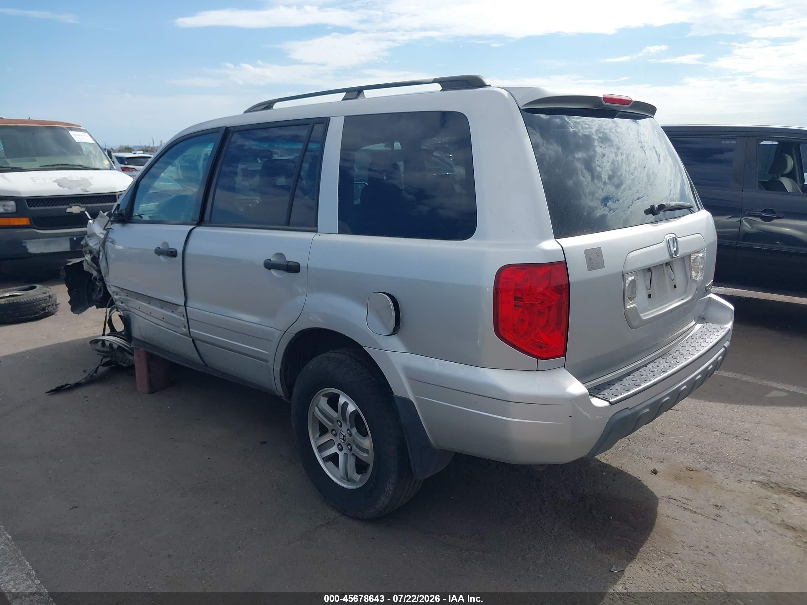 2005 Honda Pilot Ex Silver vin: 5FNYF18425B066766
