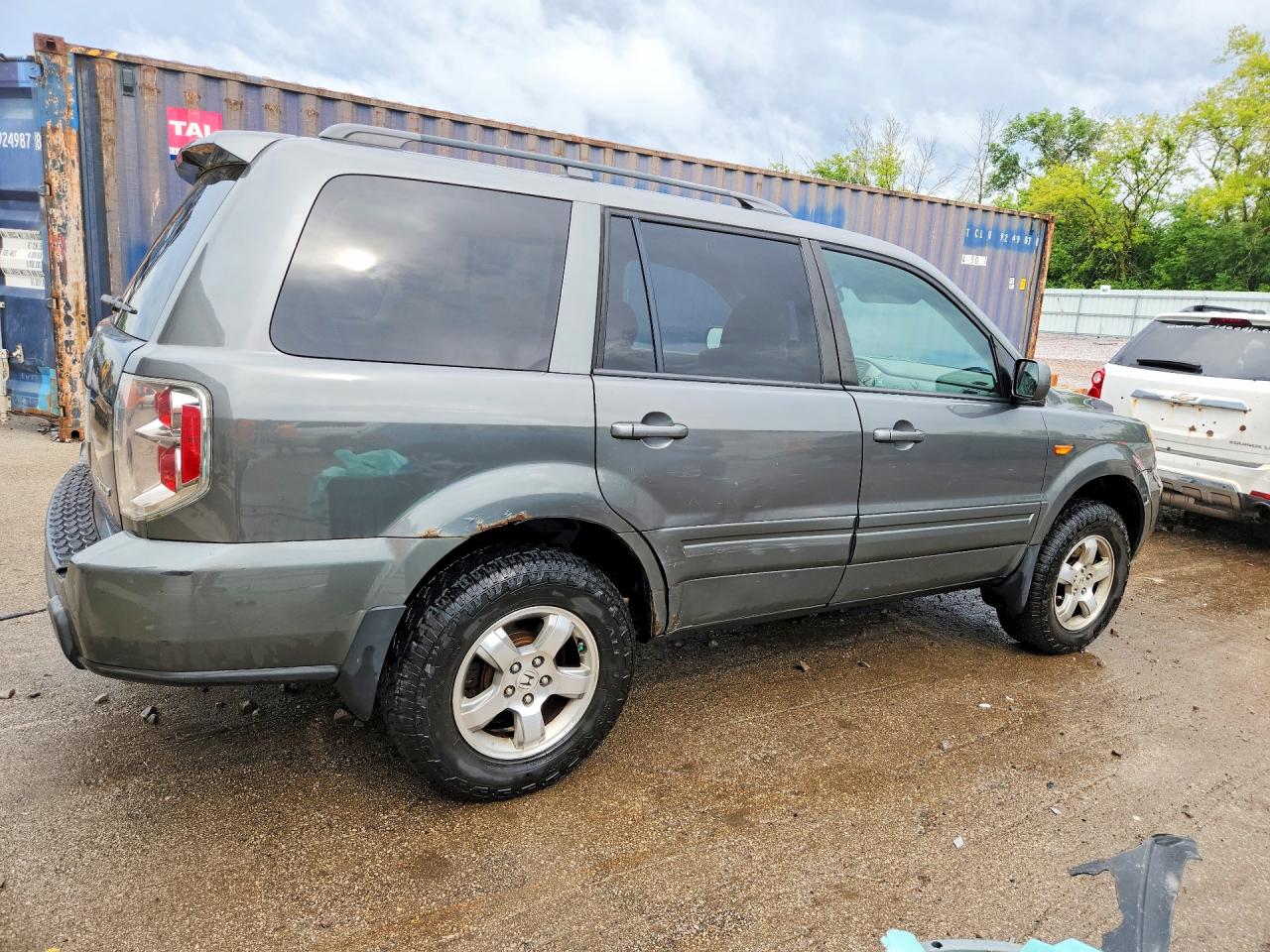 2007 Honda Pilot Ex Gray vin: 5FNYF18427B013519