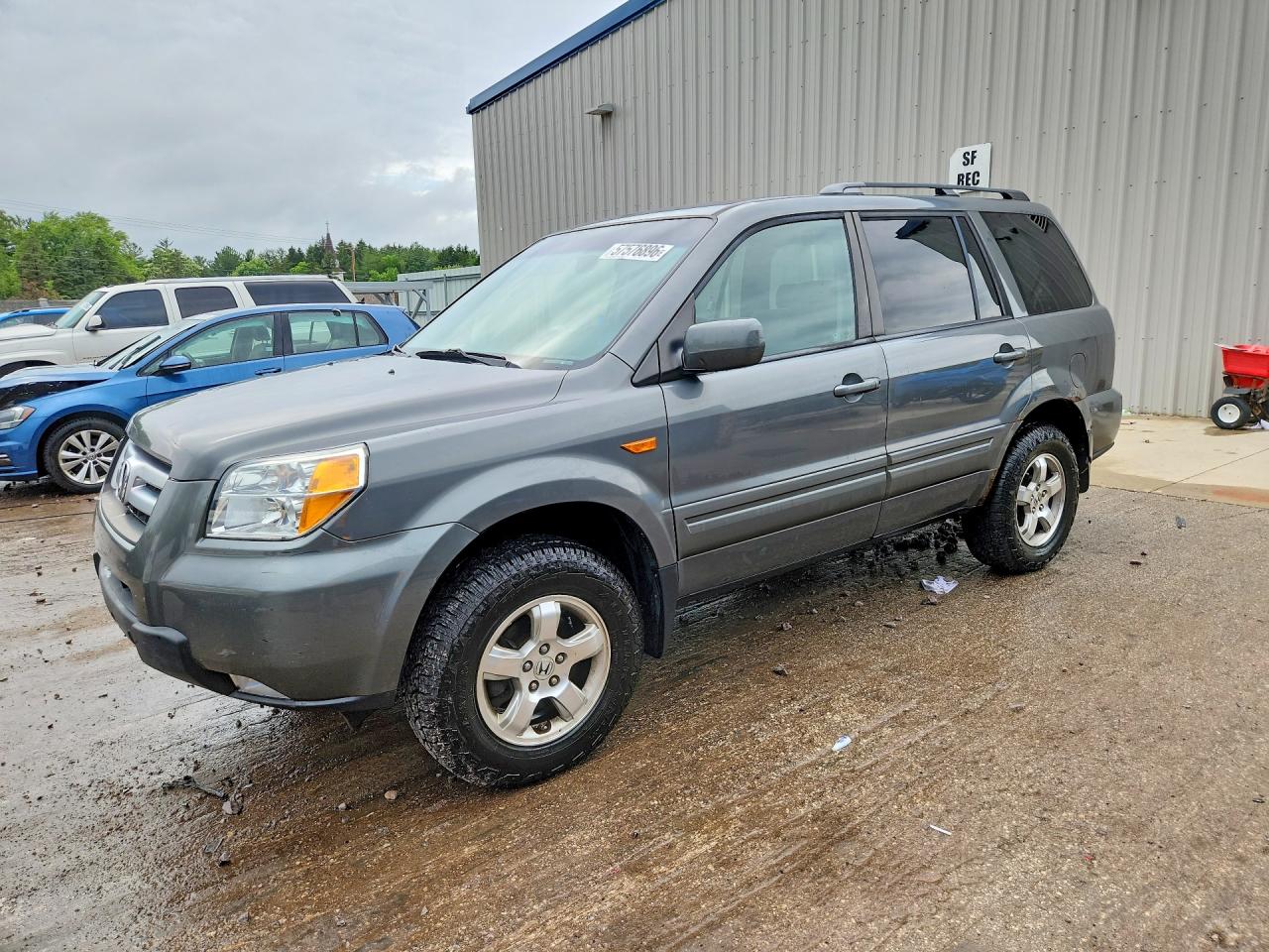 2007 Honda Pilot Ex Gray vin: 5FNYF18427B013519
