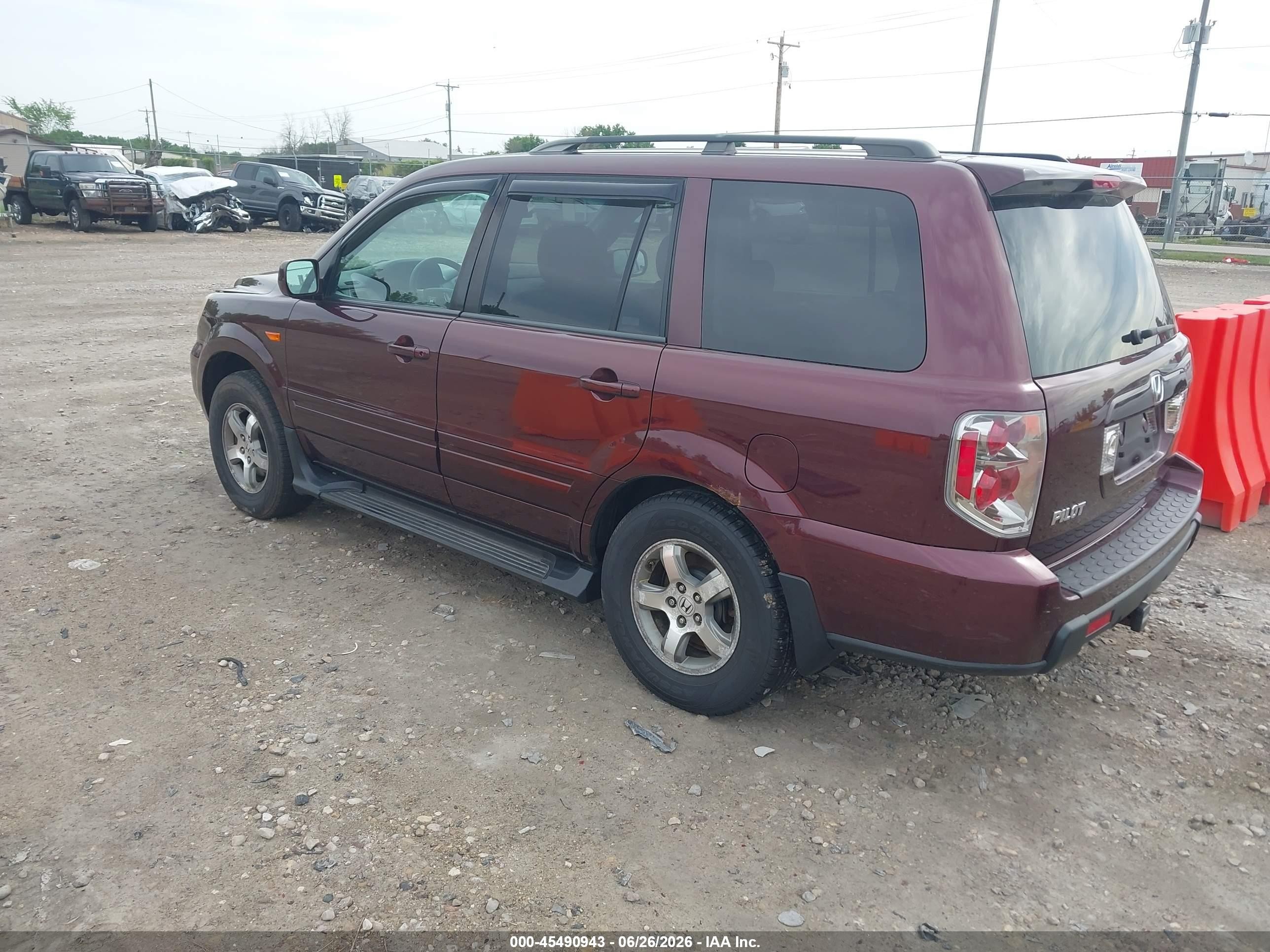 2007 Honda Pilot Ex Burgundy vin: 5FNYF18427B024018
