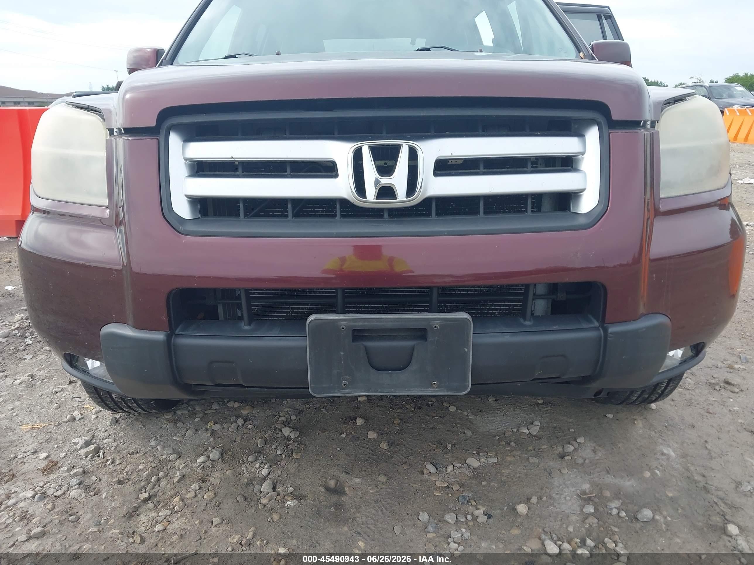 2007 Honda Pilot Ex Burgundy vin: 5FNYF18427B024018
