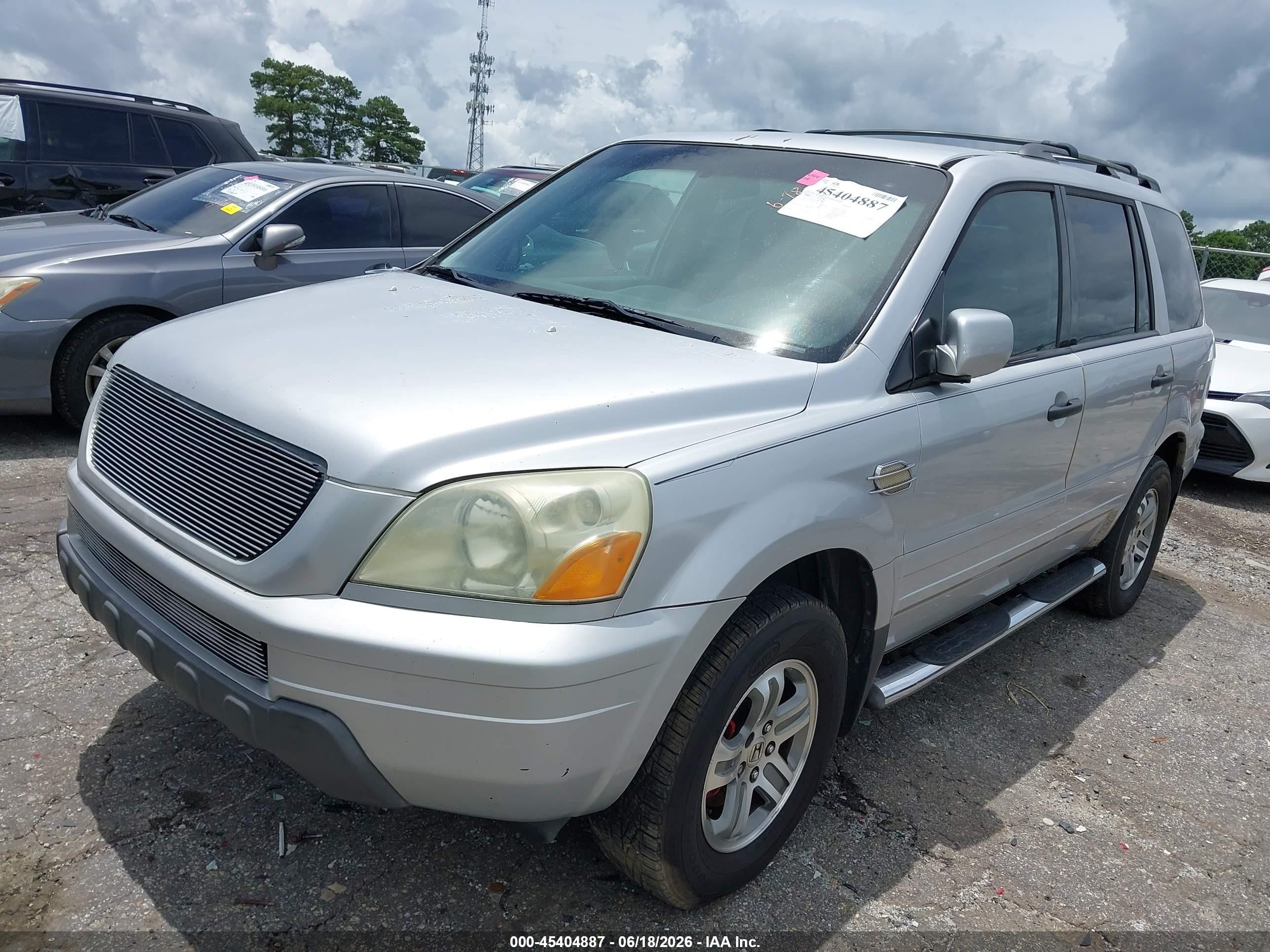 2005 Honda Pilot Ex Silver vin: 5FNYF18435B025305