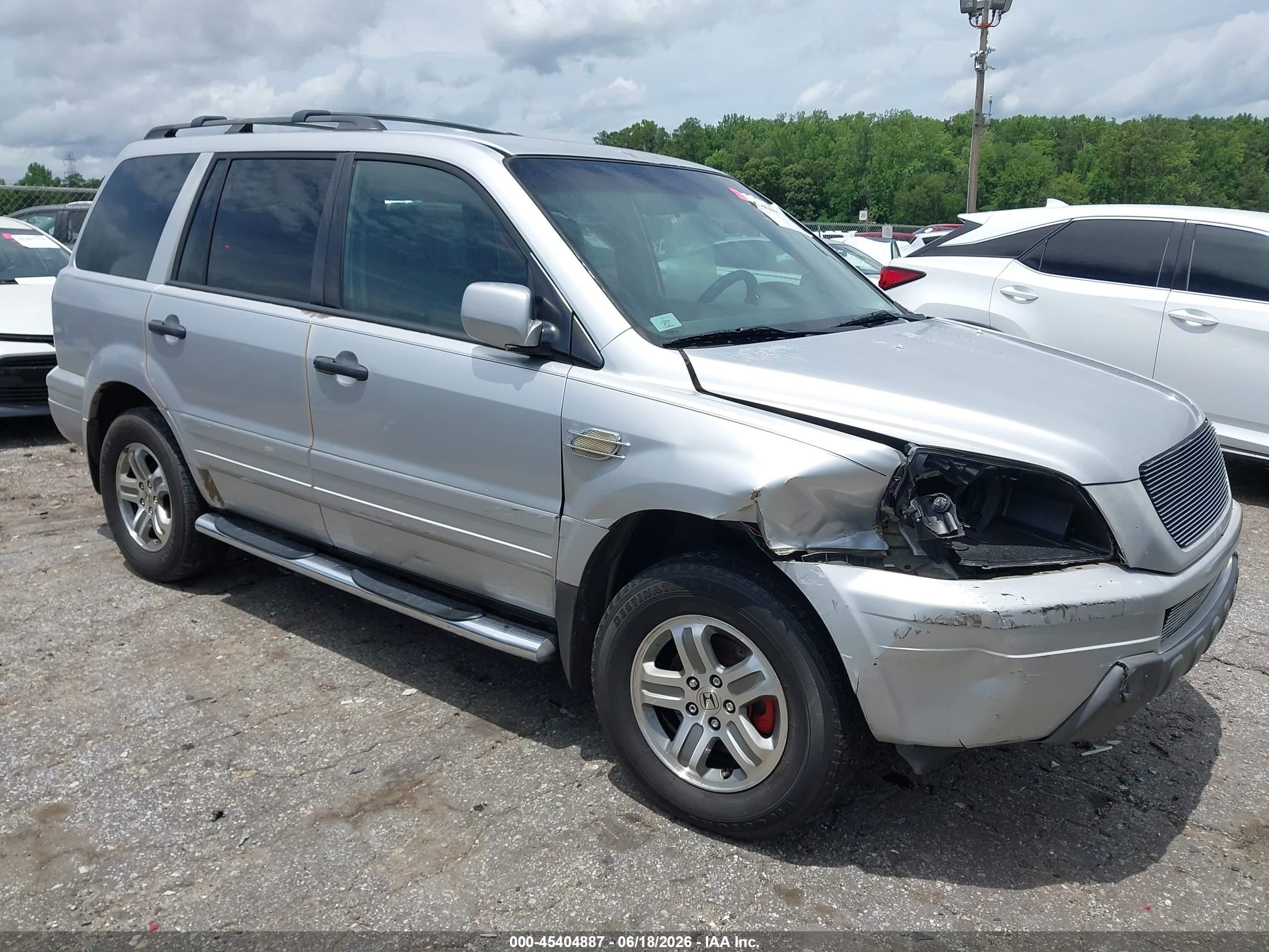 2005 Honda Pilot Ex Silver vin: 5FNYF18435B025305