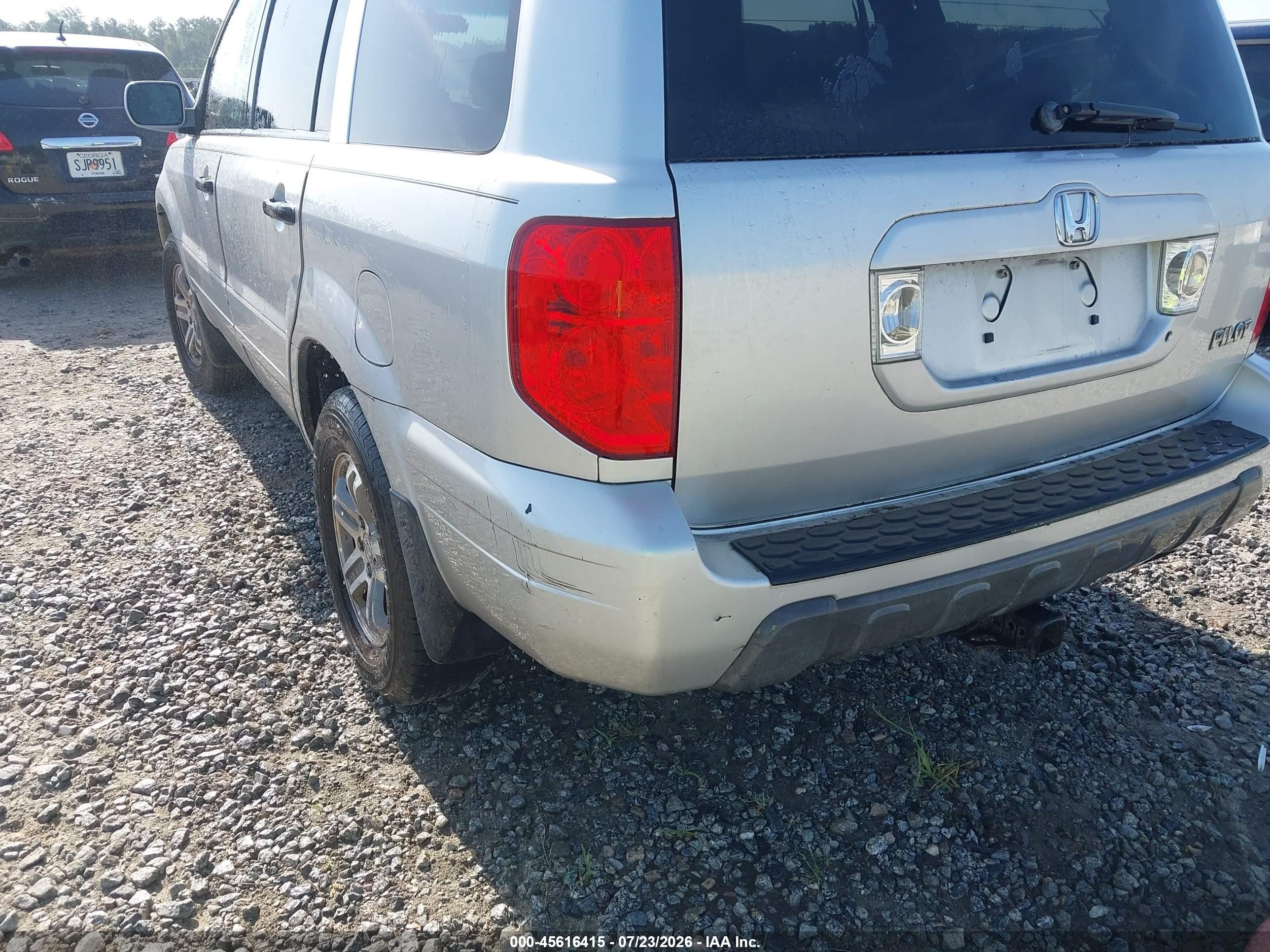 2005 Honda Pilot Ex Silver vin: 5FNYF18435B030987