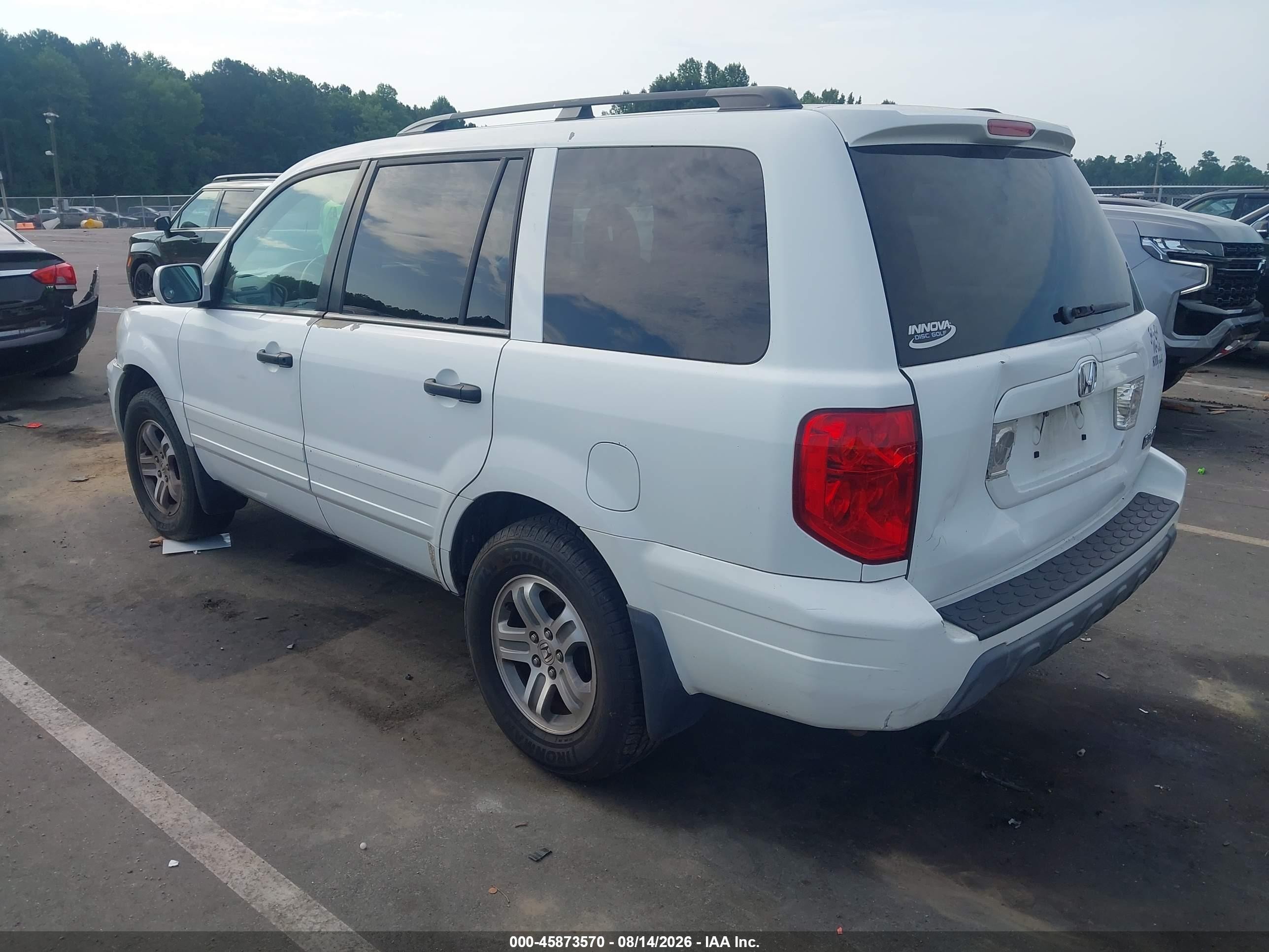 2005 Honda Pilot Ex White vin: 5FNYF18435B041584