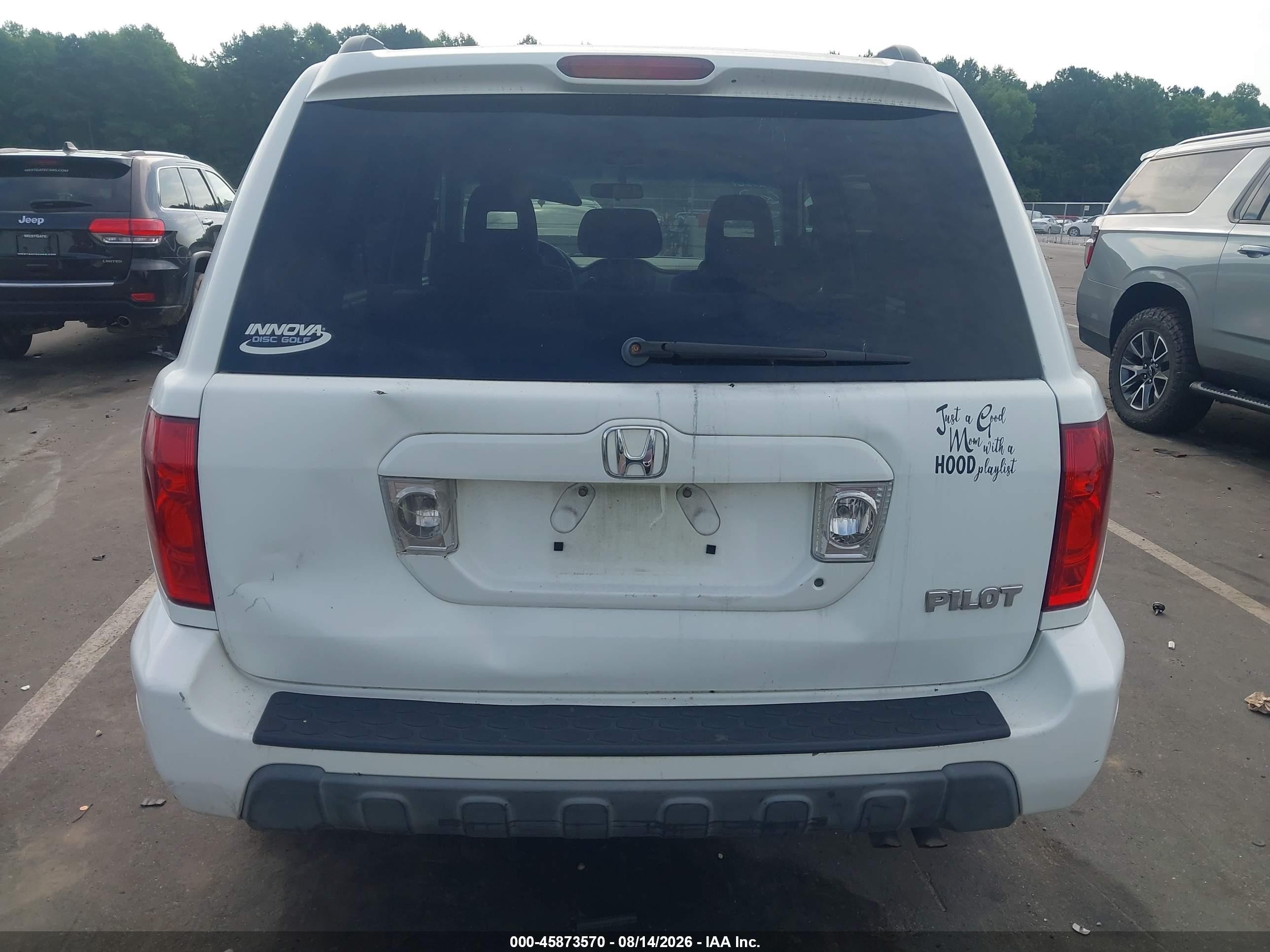 2005 Honda Pilot Ex White vin: 5FNYF18435B041584