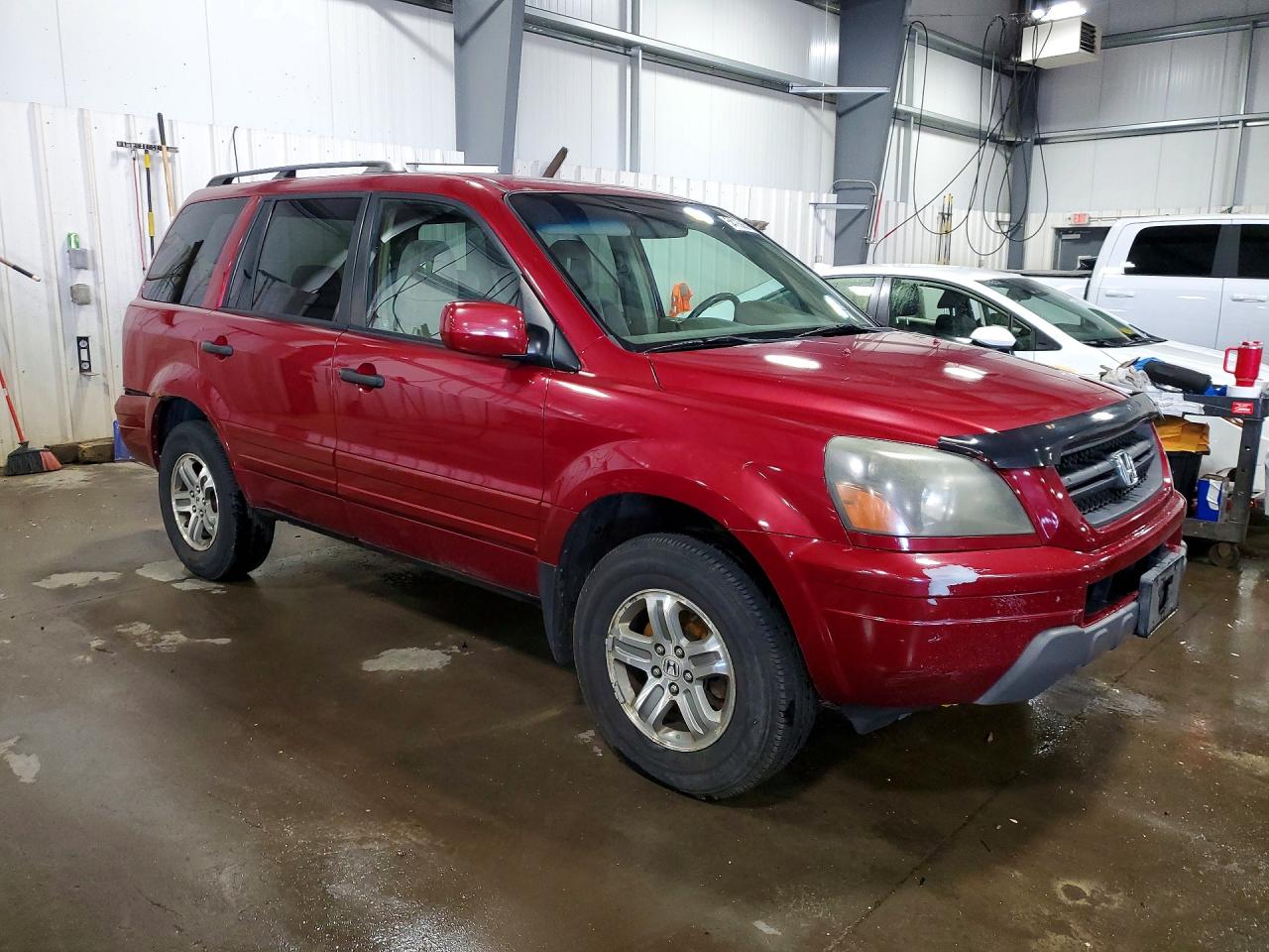 2005 Honda Pilot Ex Maroon vin: 5FNYF18435B047577