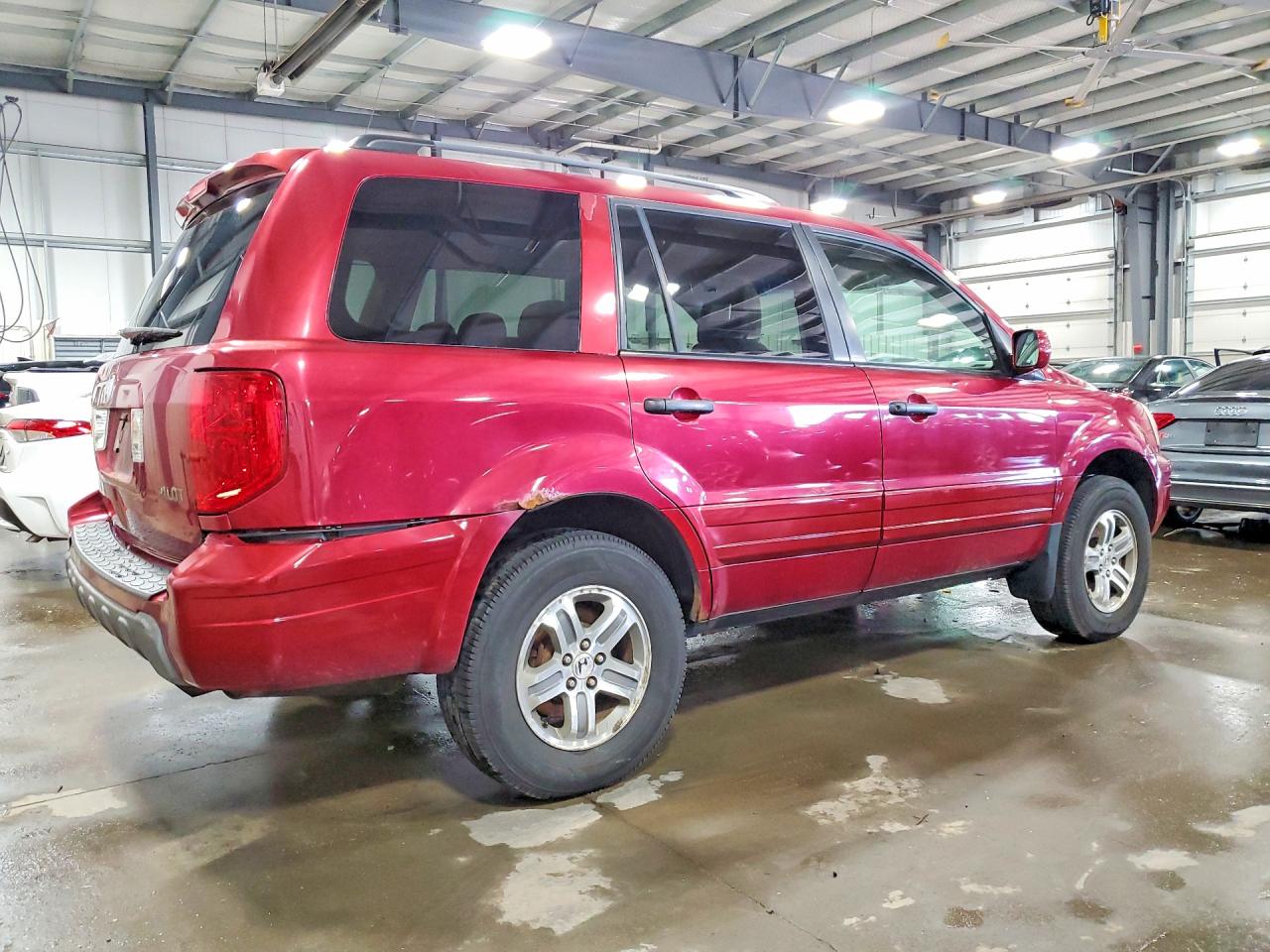 2005 Honda Pilot Ex Maroon vin: 5FNYF18435B047577
