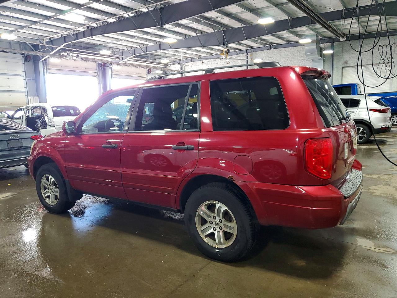 2005 Honda Pilot Ex Maroon vin: 5FNYF18435B047577