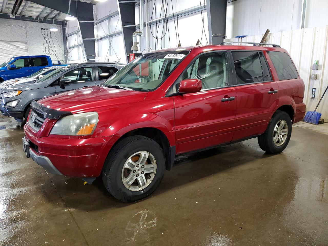 2005 Honda Pilot Ex Maroon vin: 5FNYF18435B047577