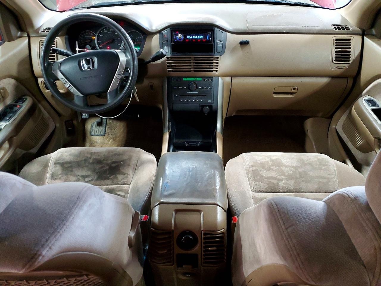 2005 Honda Pilot Ex Maroon vin: 5FNYF18435B047577