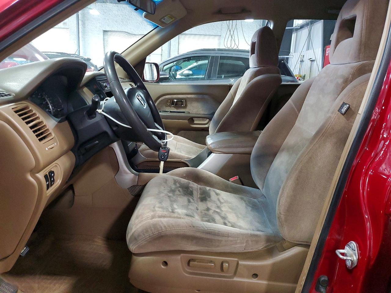 2005 Honda Pilot Ex Maroon vin: 5FNYF18435B047577