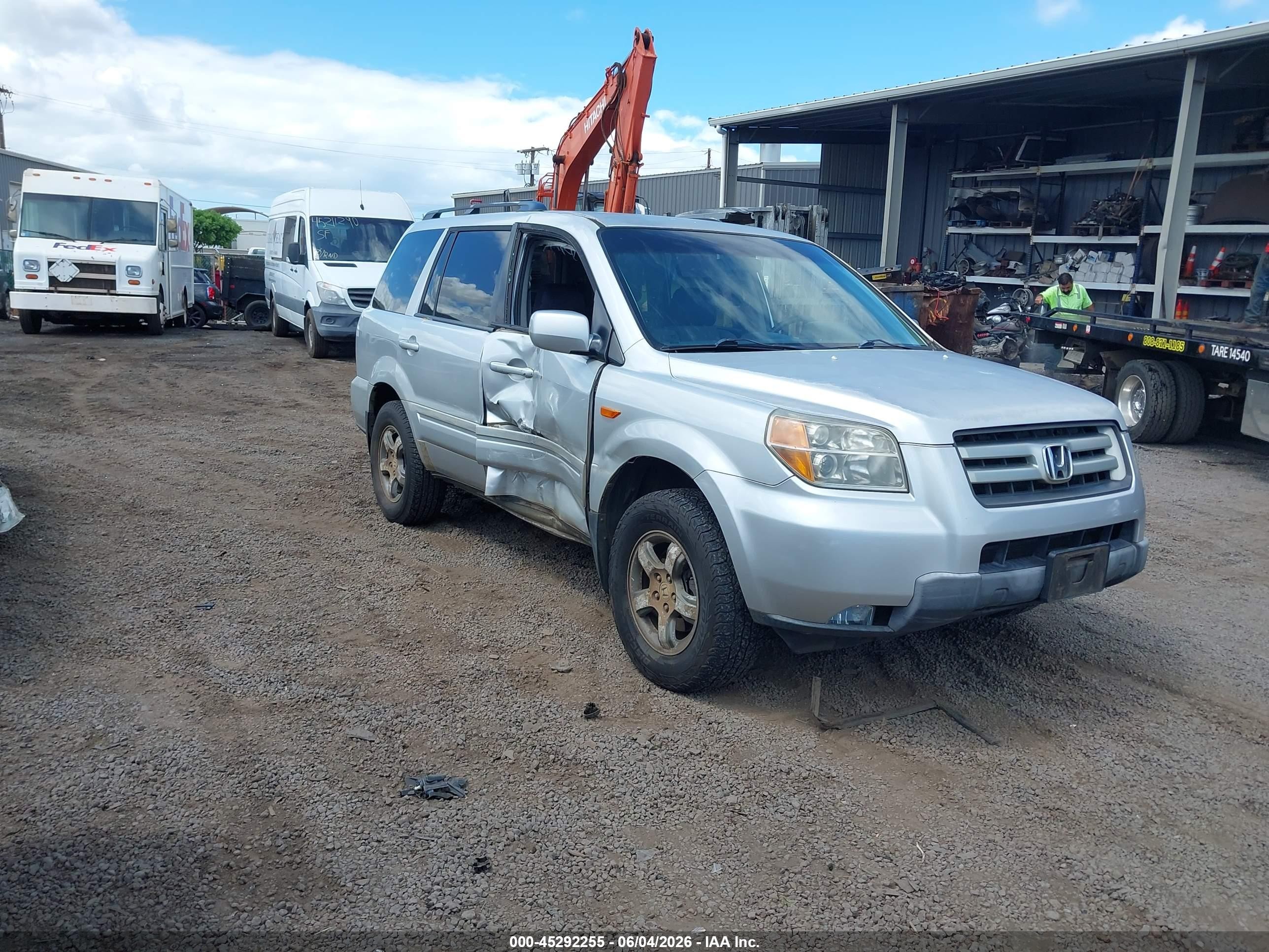 2008 Honda Pilot Ex Gray vin: 5FNYF18438B039502