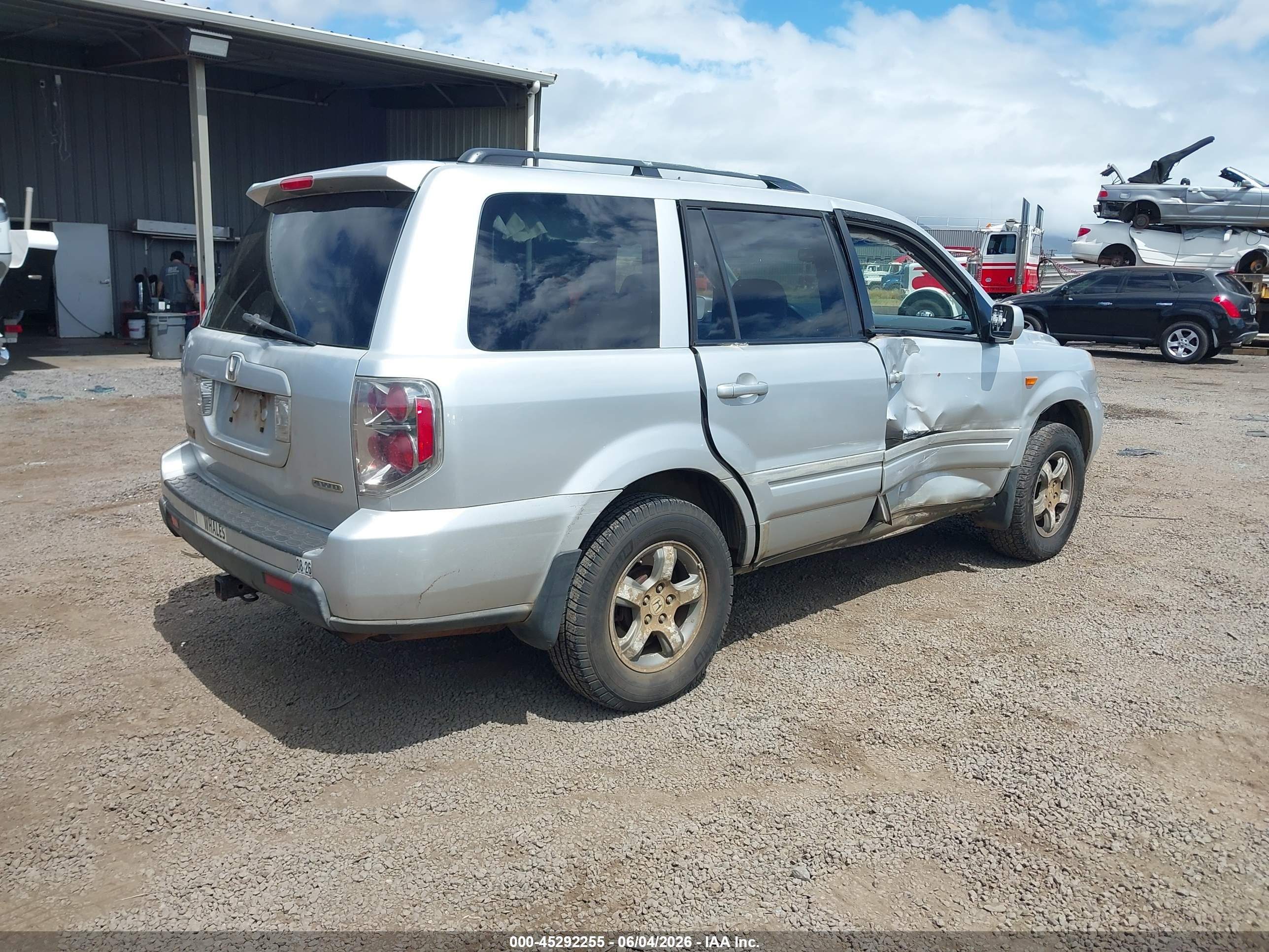 2008 Honda Pilot Ex Gray vin: 5FNYF18438B039502