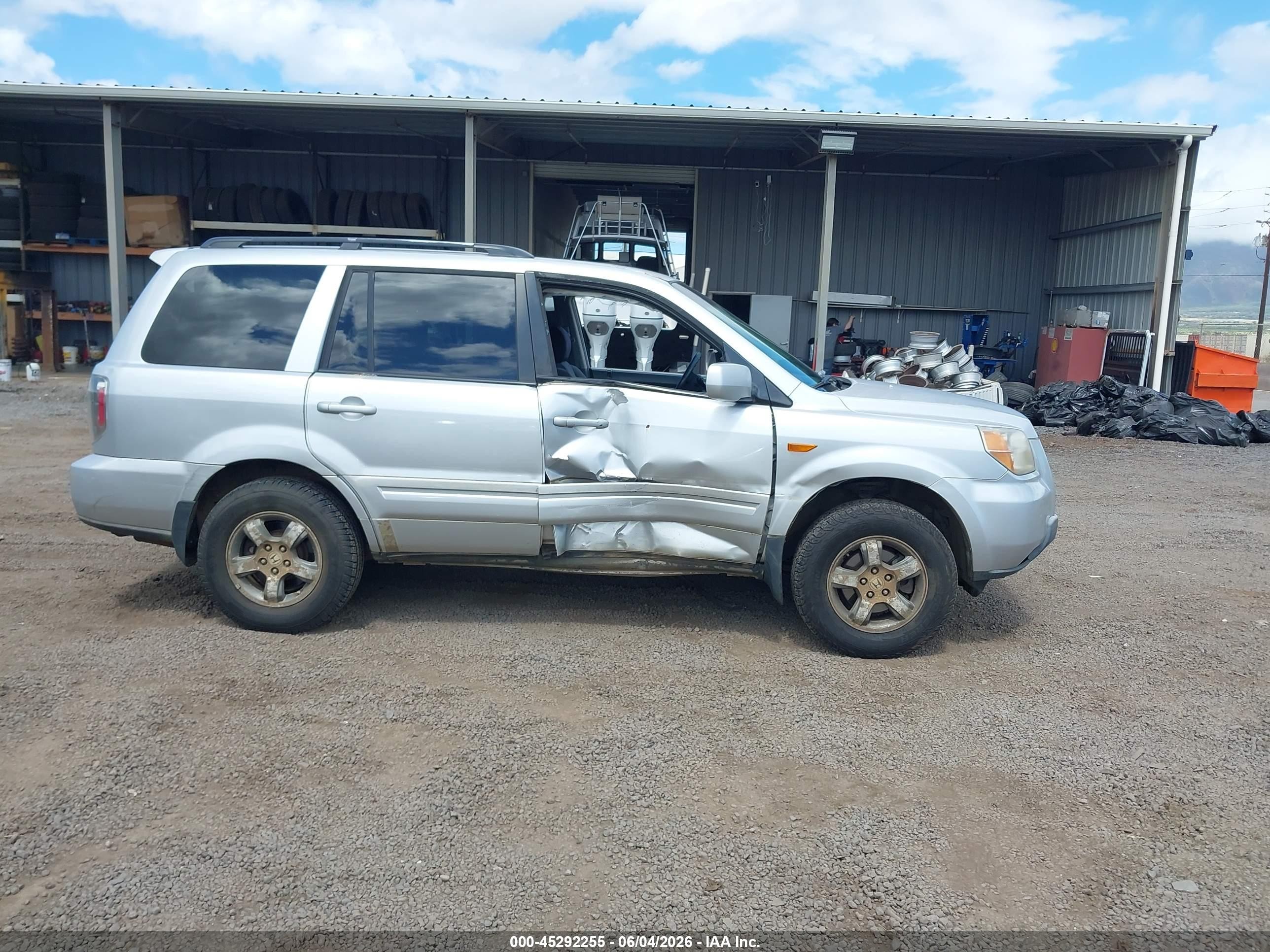 2008 Honda Pilot Ex Gray vin: 5FNYF18438B039502