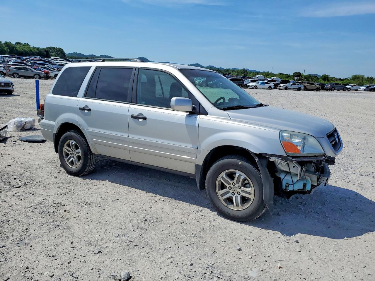 2005 Honda Pilot Ex Silver vin: 5FNYF18445B008478
