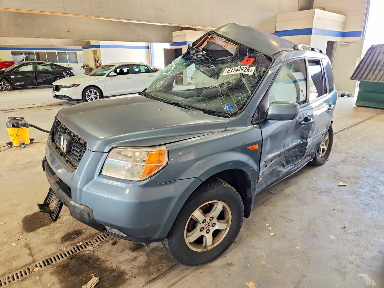 2006 Honda Pilot Ex Blue vin: 5FNYF18446B014170