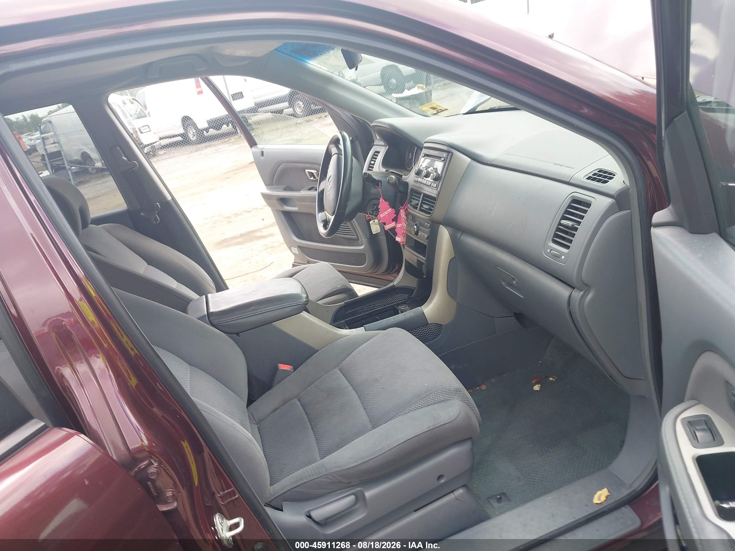 2008 Honda Pilot Ex Burgundy vin: 5FNYF18448B025415