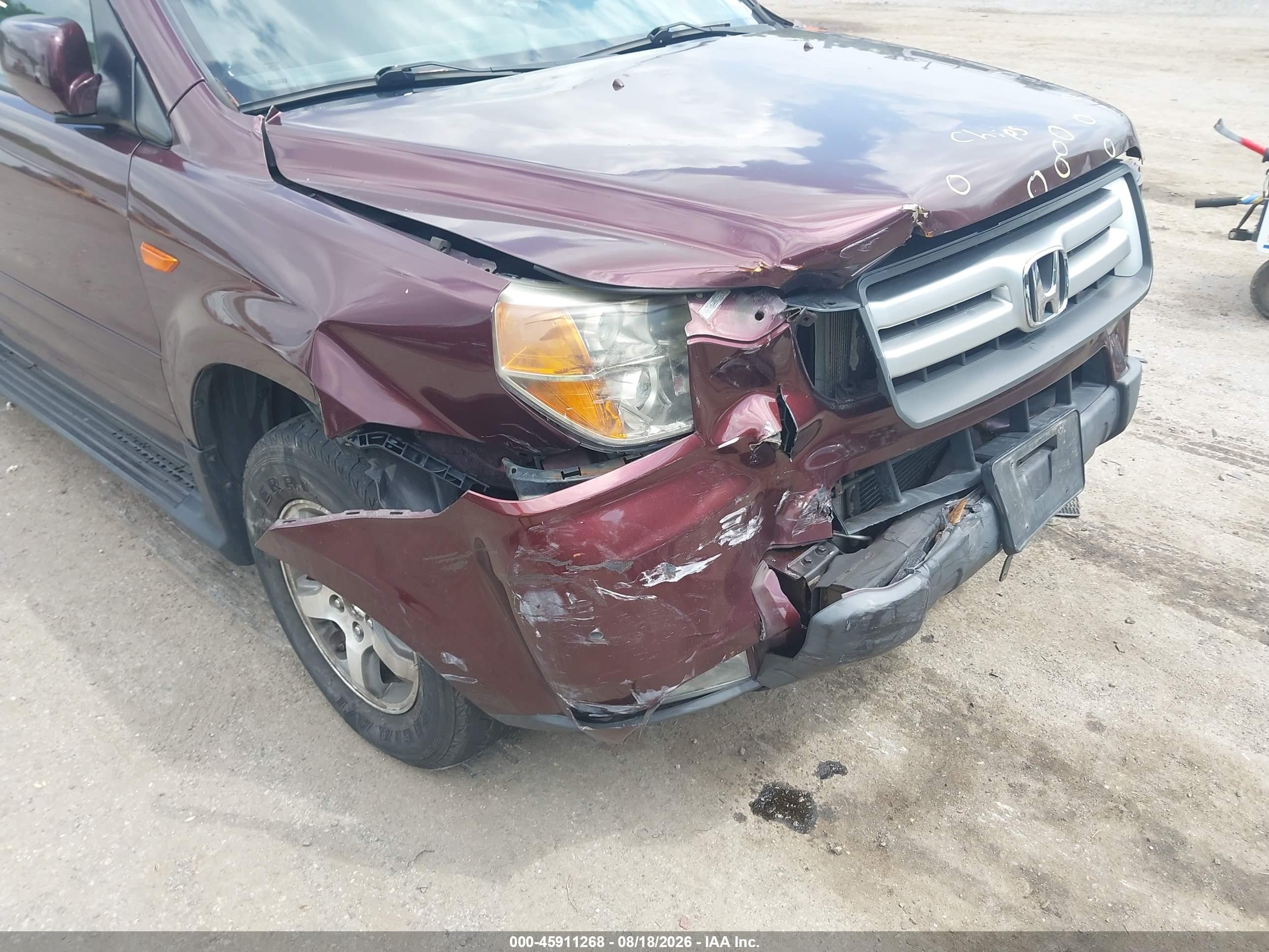2008 Honda Pilot Ex Burgundy vin: 5FNYF18448B025415