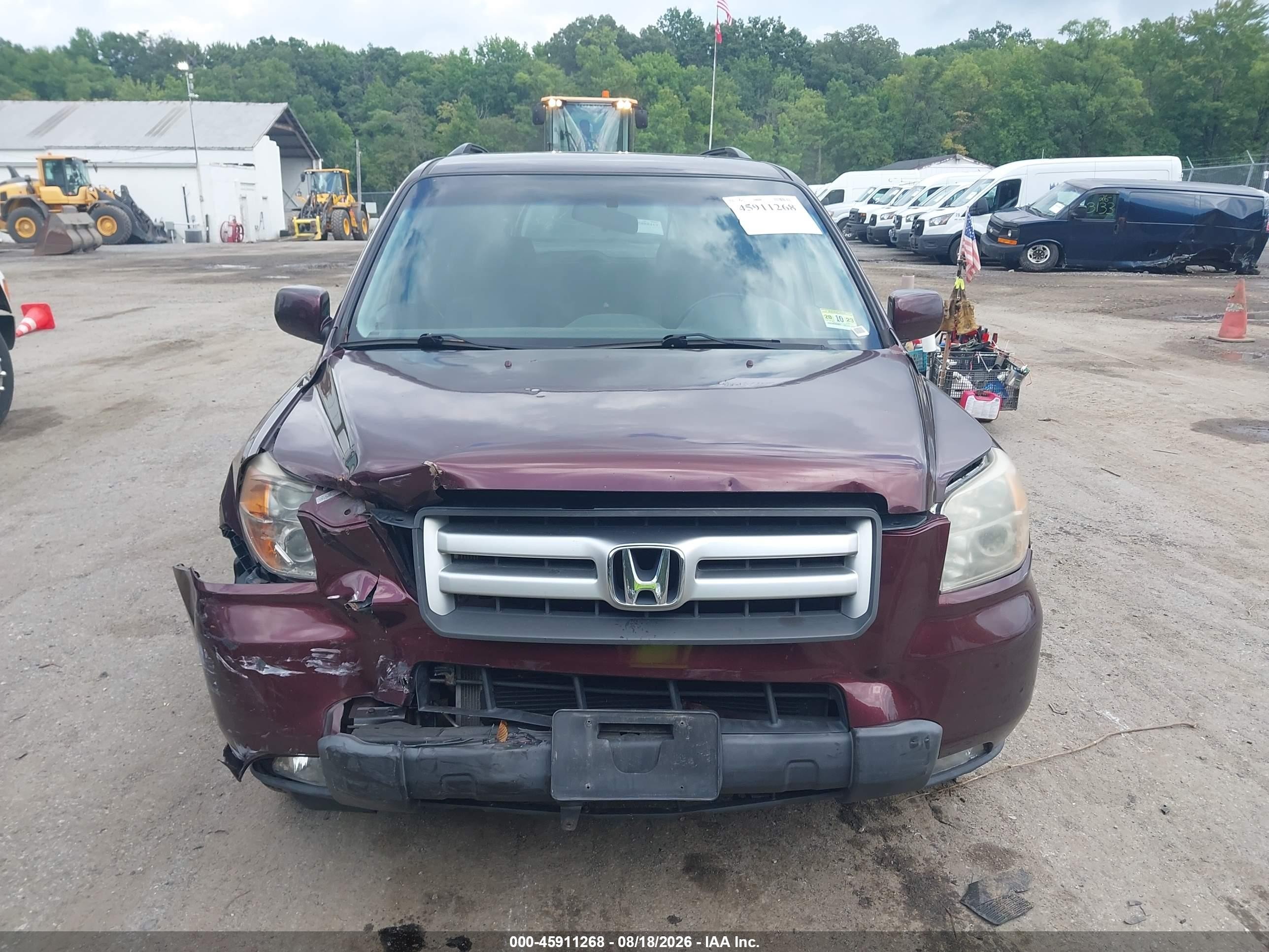 2008 Honda Pilot Ex Burgundy vin: 5FNYF18448B025415