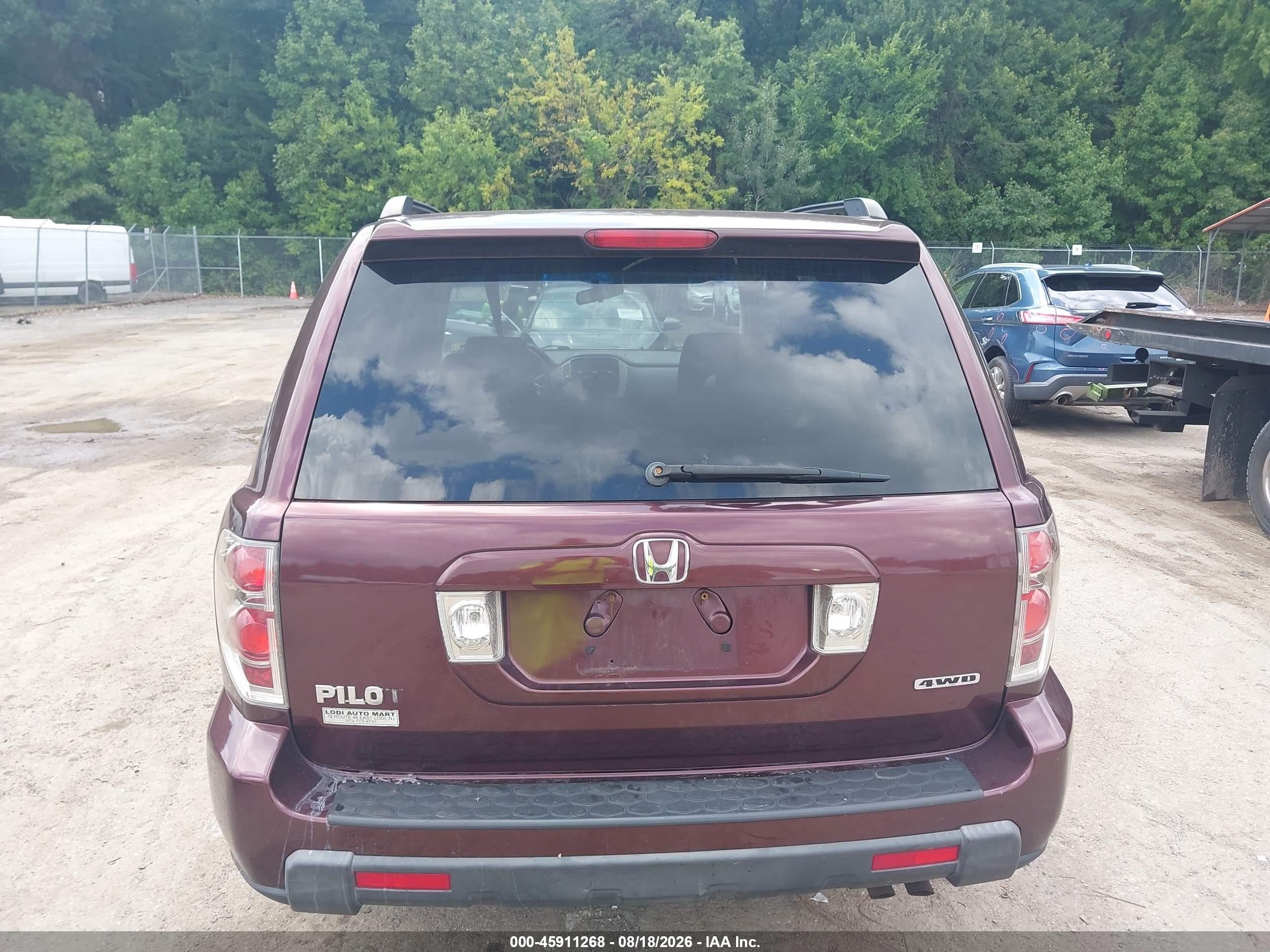 2008 Honda Pilot Ex Burgundy vin: 5FNYF18448B025415