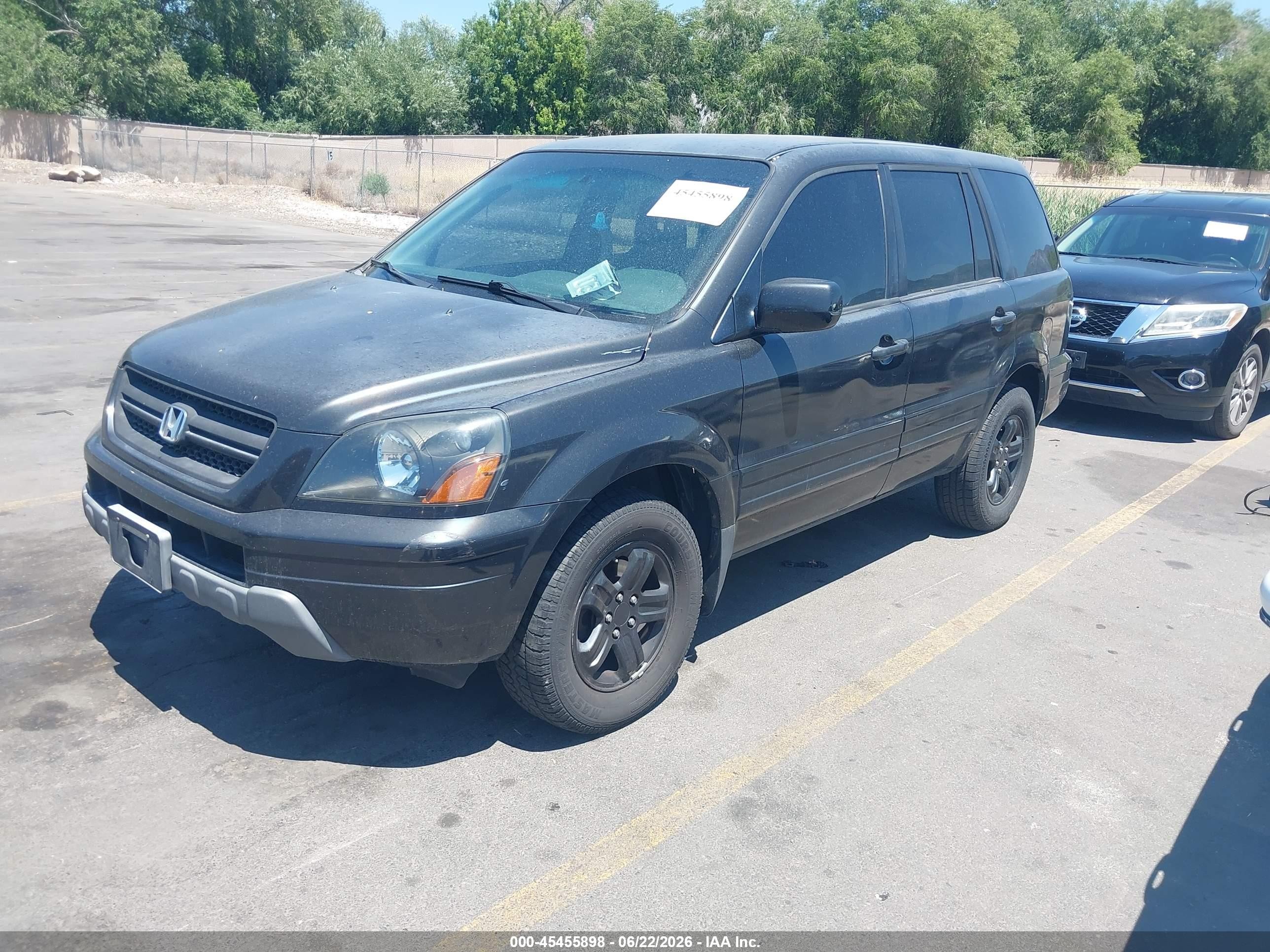 2005 Honda Pilot Ex Black vin: 5FNYF18455B042929