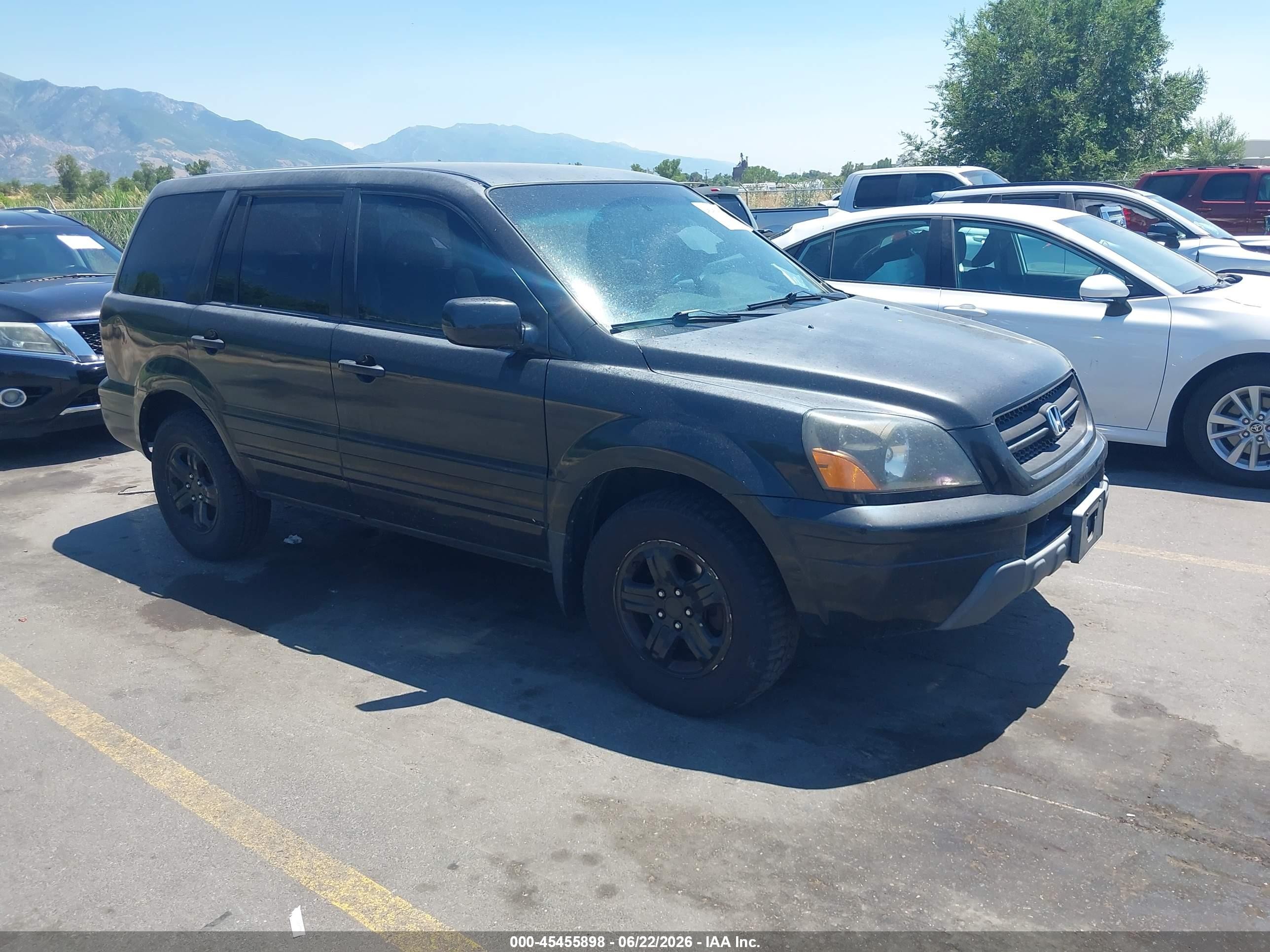 2005 Honda Pilot Ex Black vin: 5FNYF18455B042929