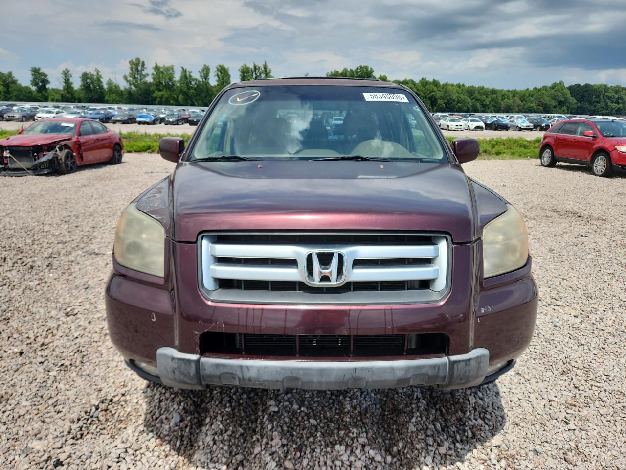 2008 Honda Pilot Ex Burgundy vin: 5FNYF18458B041512