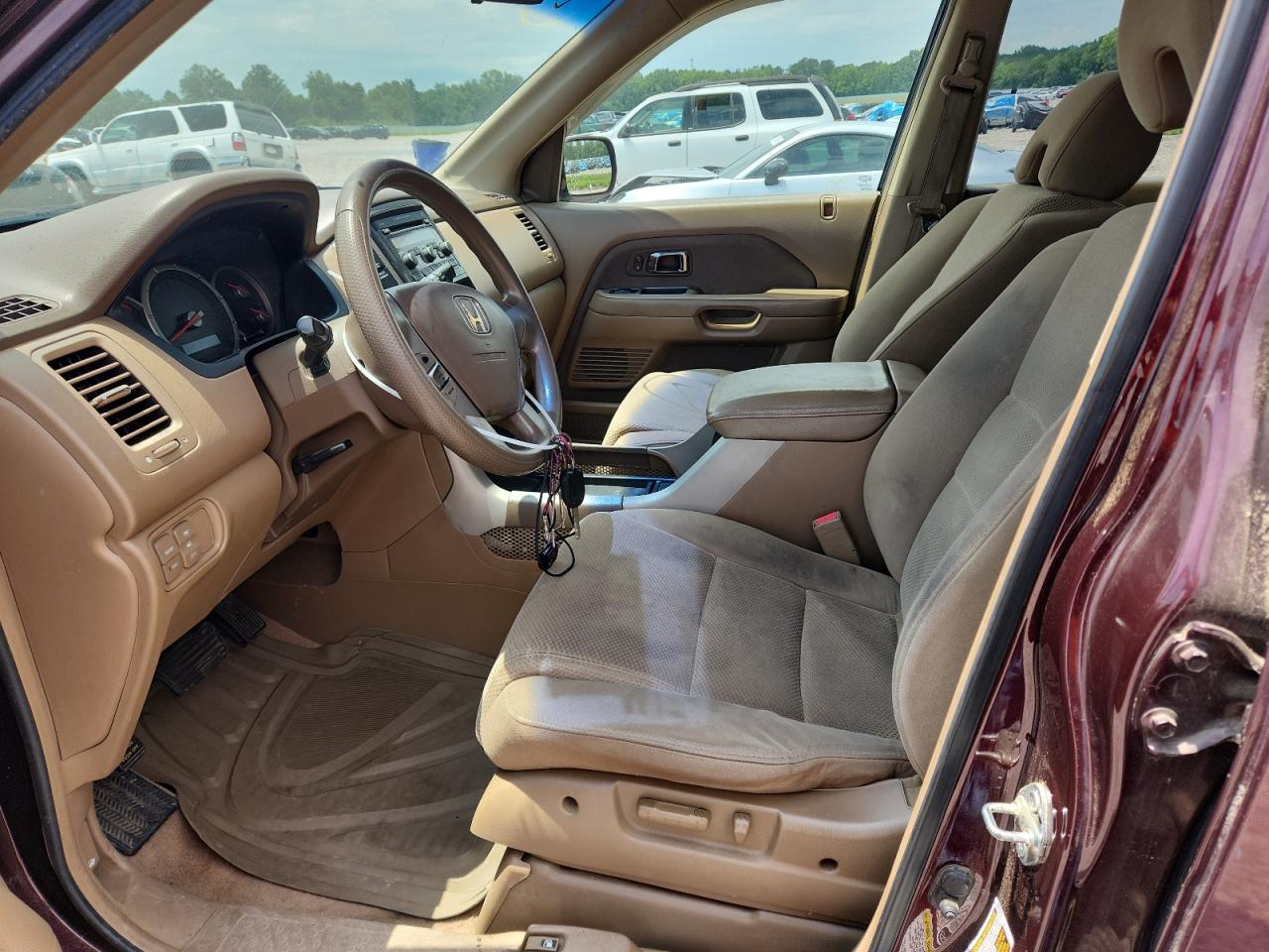 2008 Honda Pilot Ex Burgundy vin: 5FNYF18458B041512