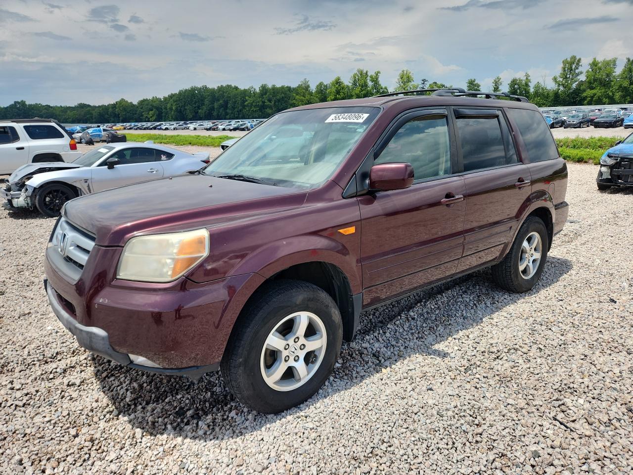 2008 Honda Pilot Ex Burgundy vin: 5FNYF18458B041512