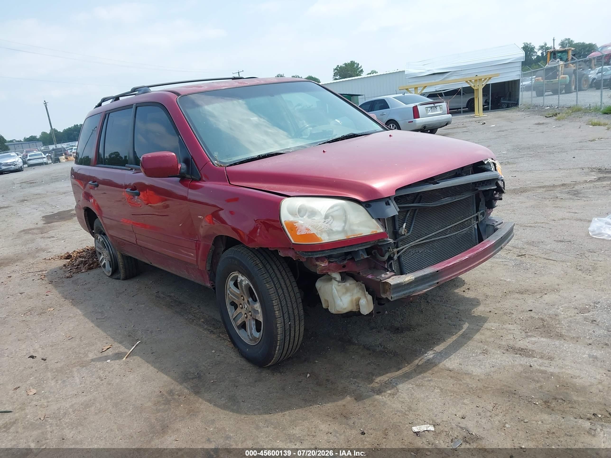 2005 Honda Pilot Ex Burgundy vin: 5FNYF18465B020048