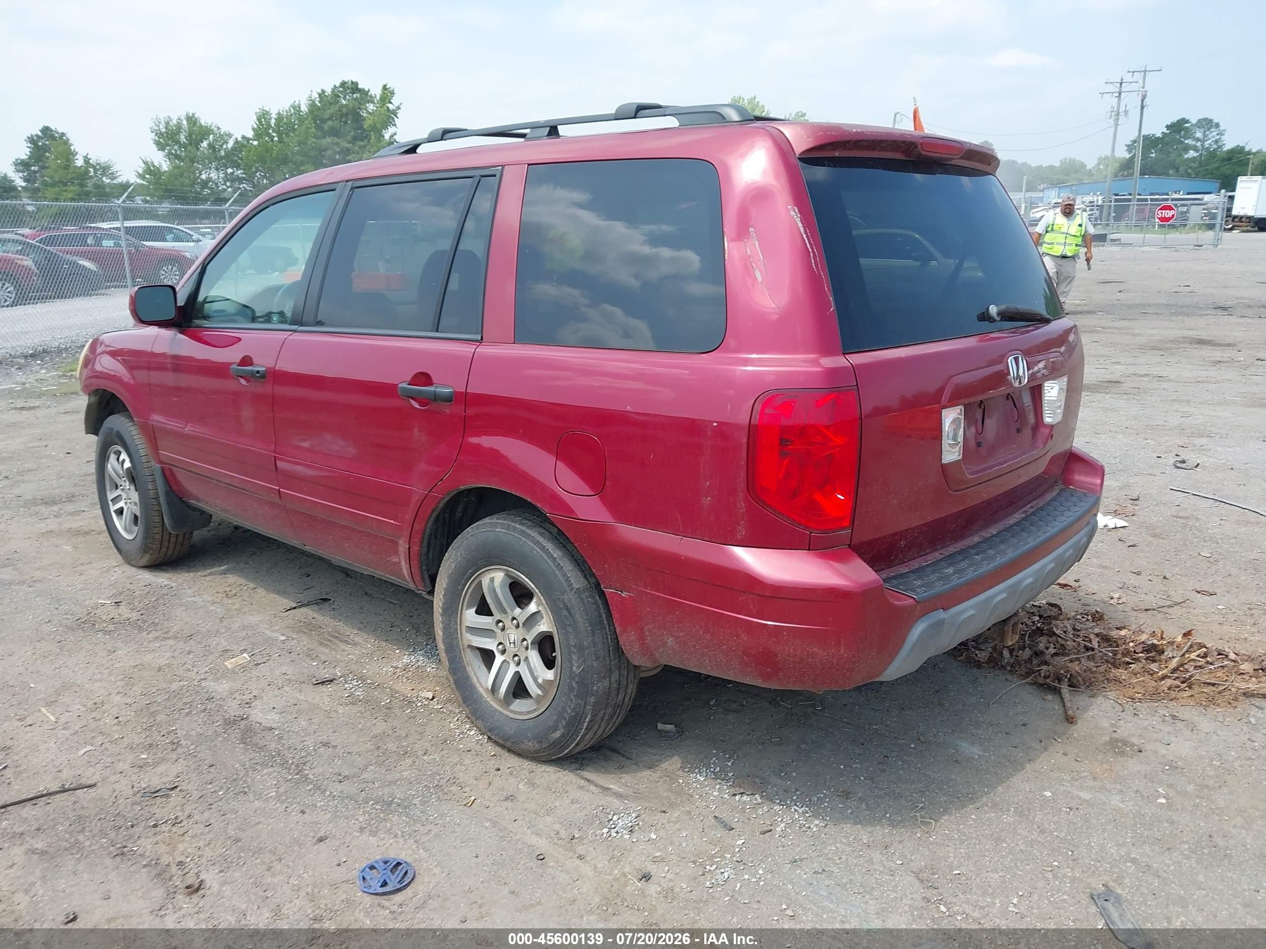 2005 Honda Pilot Ex Burgundy vin: 5FNYF18465B020048